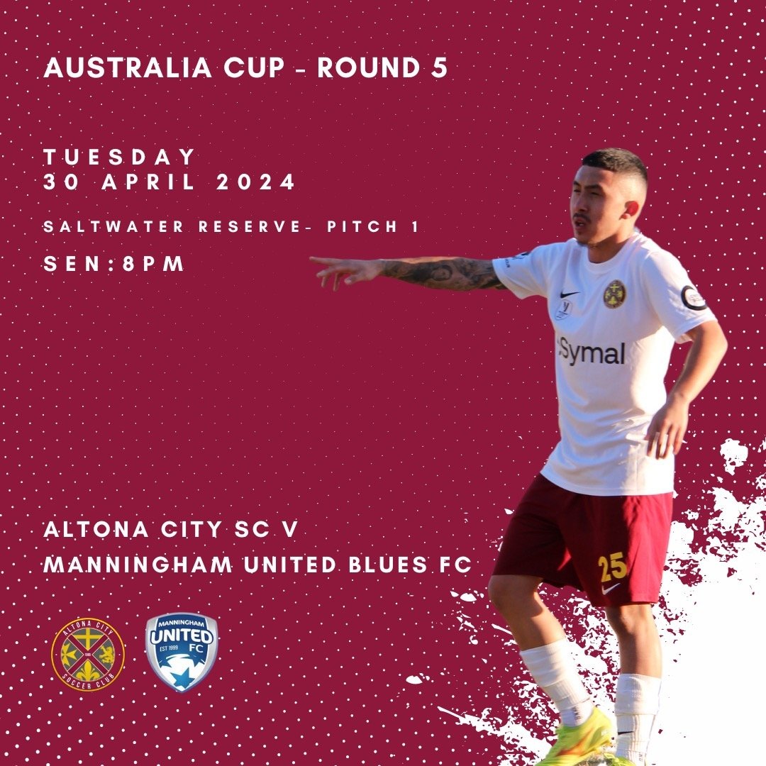 ⚡️Senior Men - AUSTRALIA CUP - Round 5

The boys face Manningham United Blues in Round 5 for the Australia Cup, tomorrow night. Thank you to @pointcooksoccerclub for hosting us. Come along for a tasty cevapi and to show your support!

🗓️ Tuesday, 30