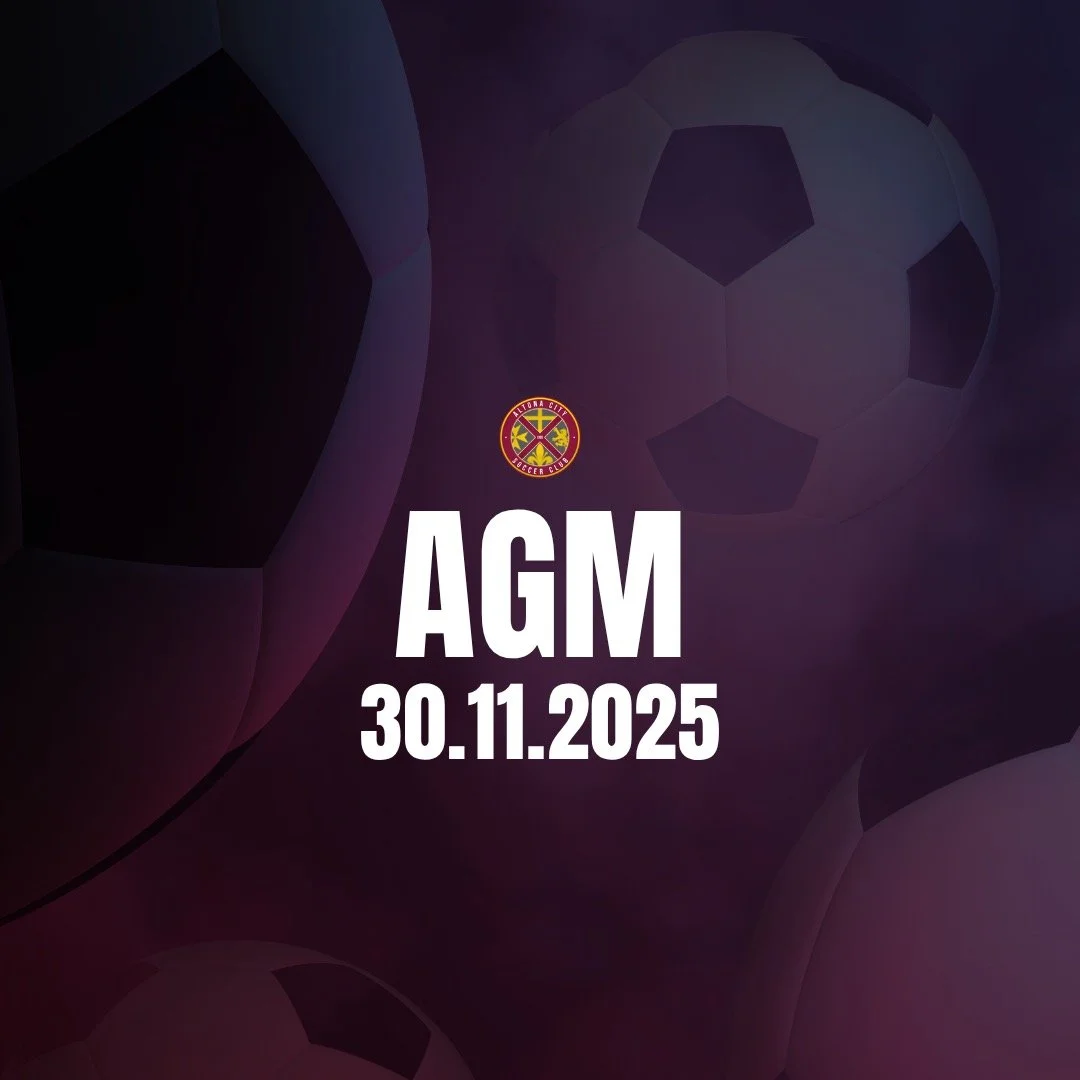 ANNUAL GENERAL MEETING

🗓️ 30 November 2025
⏰ 10am
📍 H.C Kim Reserve

The proposed agenda is as follows:

1. Welcome and apologies
2. Minutes of previous AGM
3. President&rsquo;s report
4. 2025 Football season review
5. Presentation of Financial re