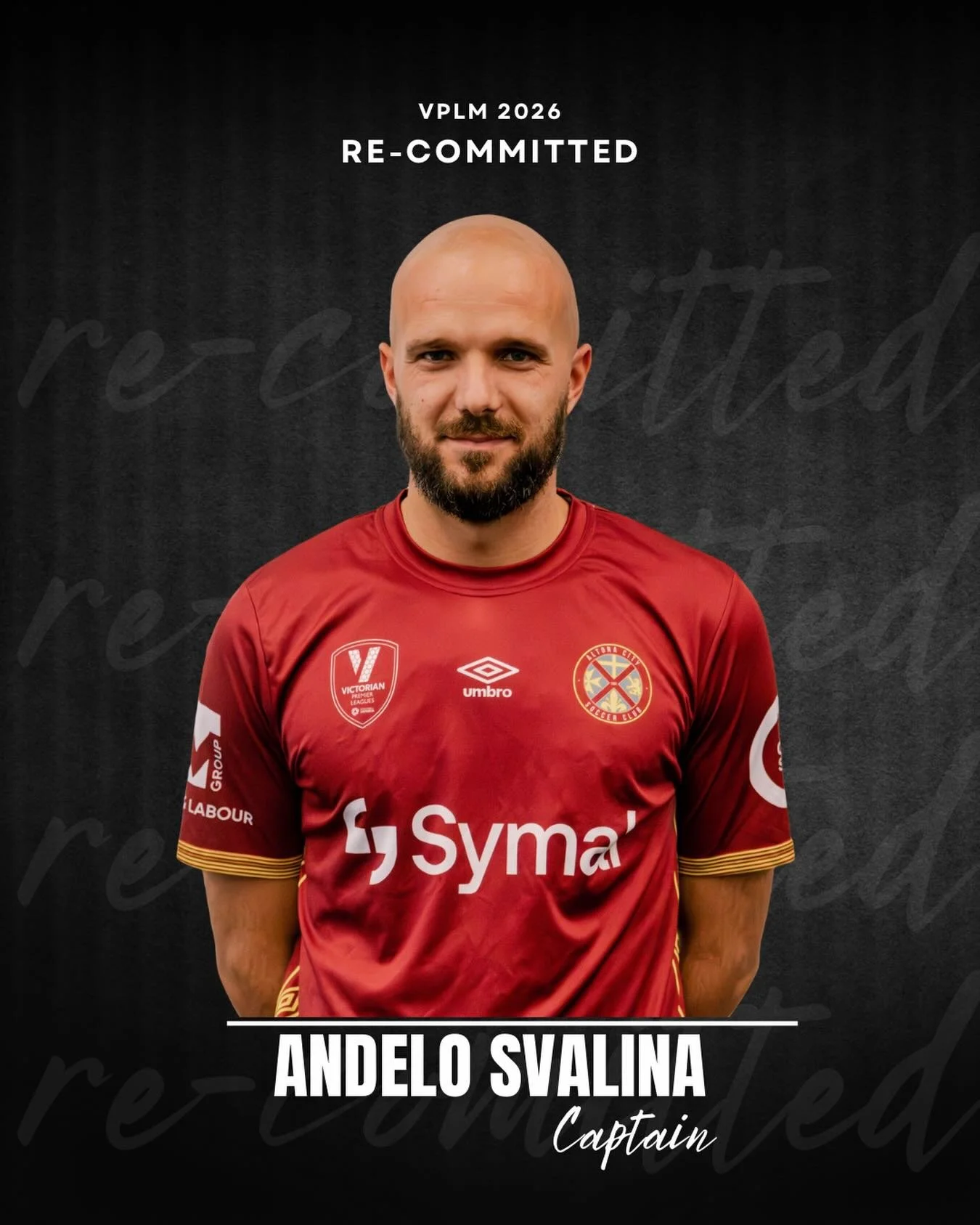 Altona City is proud to announce that Andelo Svalina has re-committed for the upcoming 2026 season.
 
Now entering his 5th year with the club, Andelo continues as Captain of our Senior Men&rsquo;s squad, leading by example both on and off the pitch.
