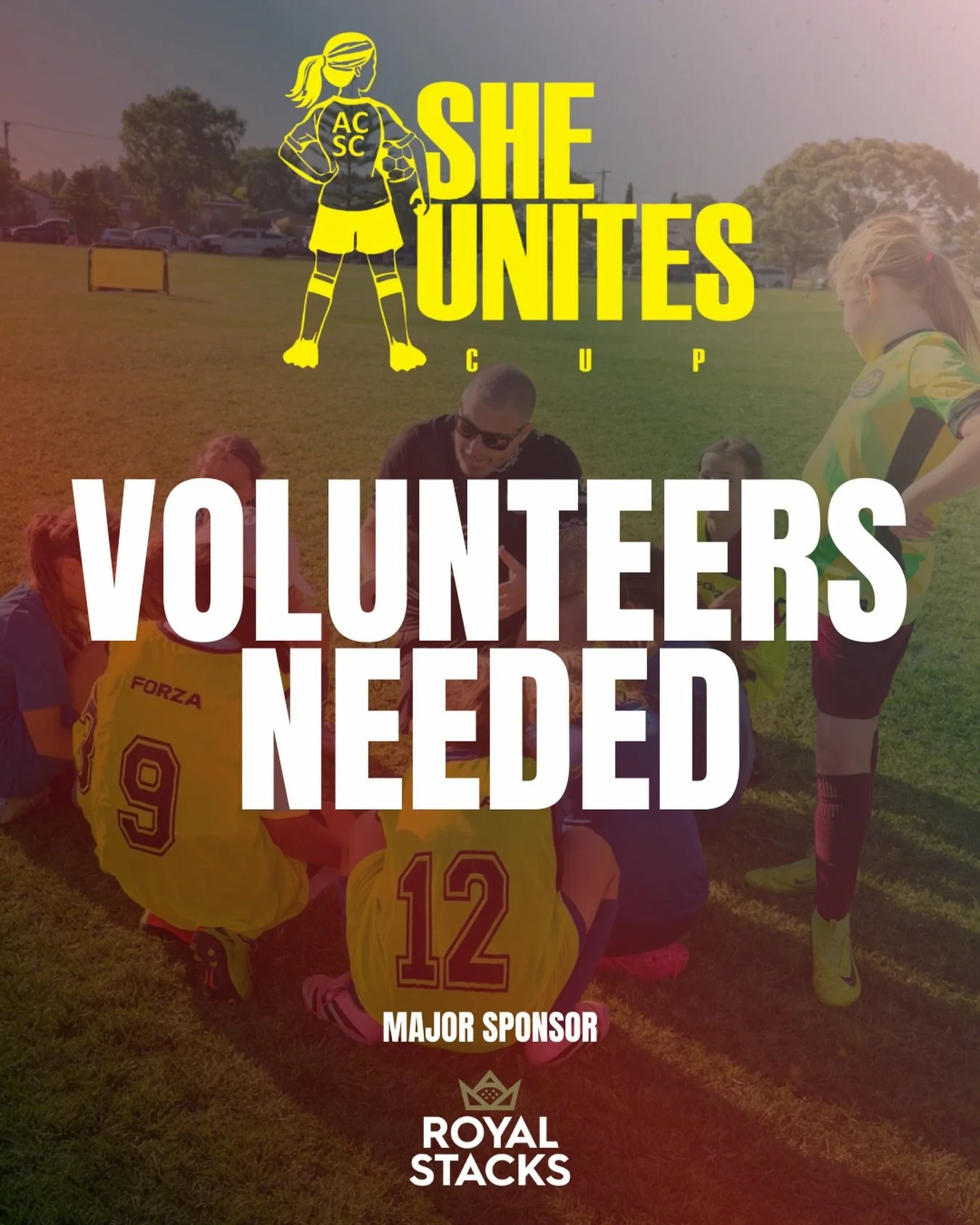 A community club is only as strong as the people behind it. The parents. The players. The families.

And right now, we&rsquo;re calling on you.

The She Unites Cup is back for its second year, and it&rsquo;s shaping up to be bigger and better than ev