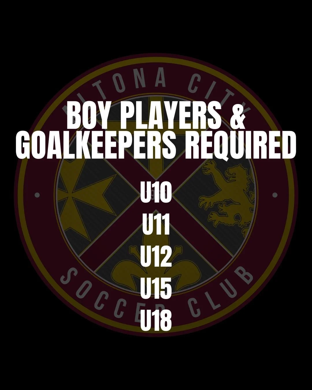 🔴🟡 BOYS PLAYERS &amp; GOALKEEPERS WANTED &ndash; JOIN ALTONA CITY FC! 🟡🔴

Altona City FC is looking for enthusiastic and committed boys to join our growing squads for the upcoming season!

Whether you're looking to develop your skills, build conf