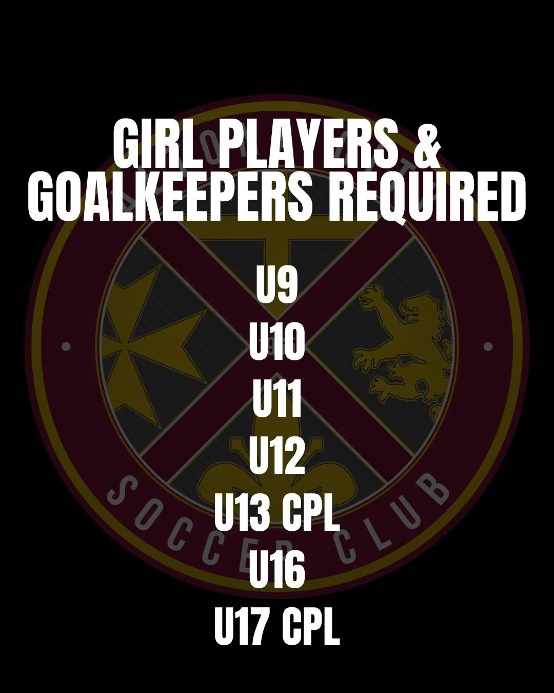 🔴🟡 GIRLS PLAYERS &amp; GOALKEEPERS WANTED &ndash; JOIN ALTONA CITY FC! 🟡🔴

Altona City FC is calling all girls who are ready to play, compete, and be part of something special!

We are welcoming players of all experience levels to join our girls&