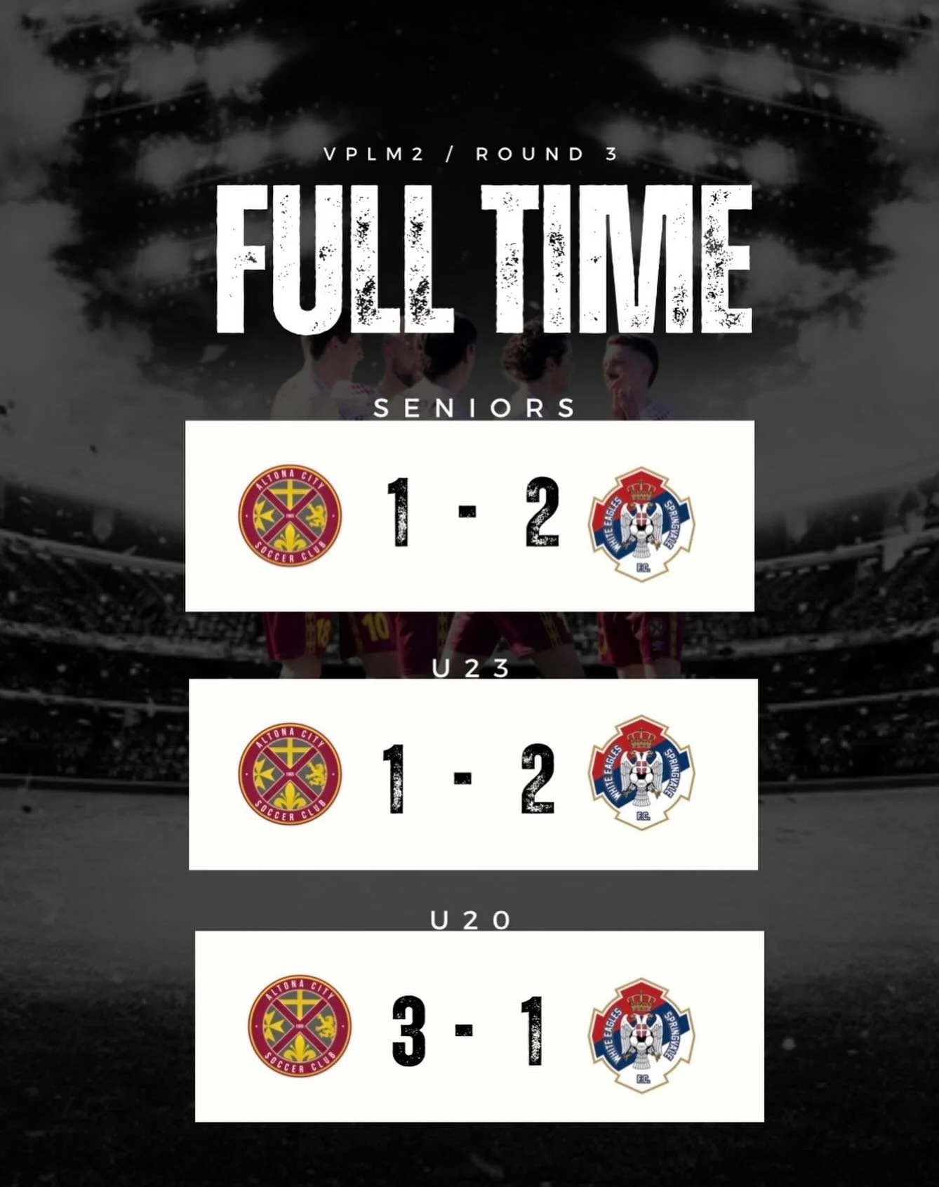 🔴🟡 ROUND 4 RESULTS 🔴🟡

A strong day at HC Kim Reserve with some great efforts across the men&rsquo;s squads.

Senior Men: 2&ndash;1
U23s: 2&ndash;1 
U20s: 3&ndash;1 

A great win for the U20s, while the Senior Men and U23s fought hard but unfortu