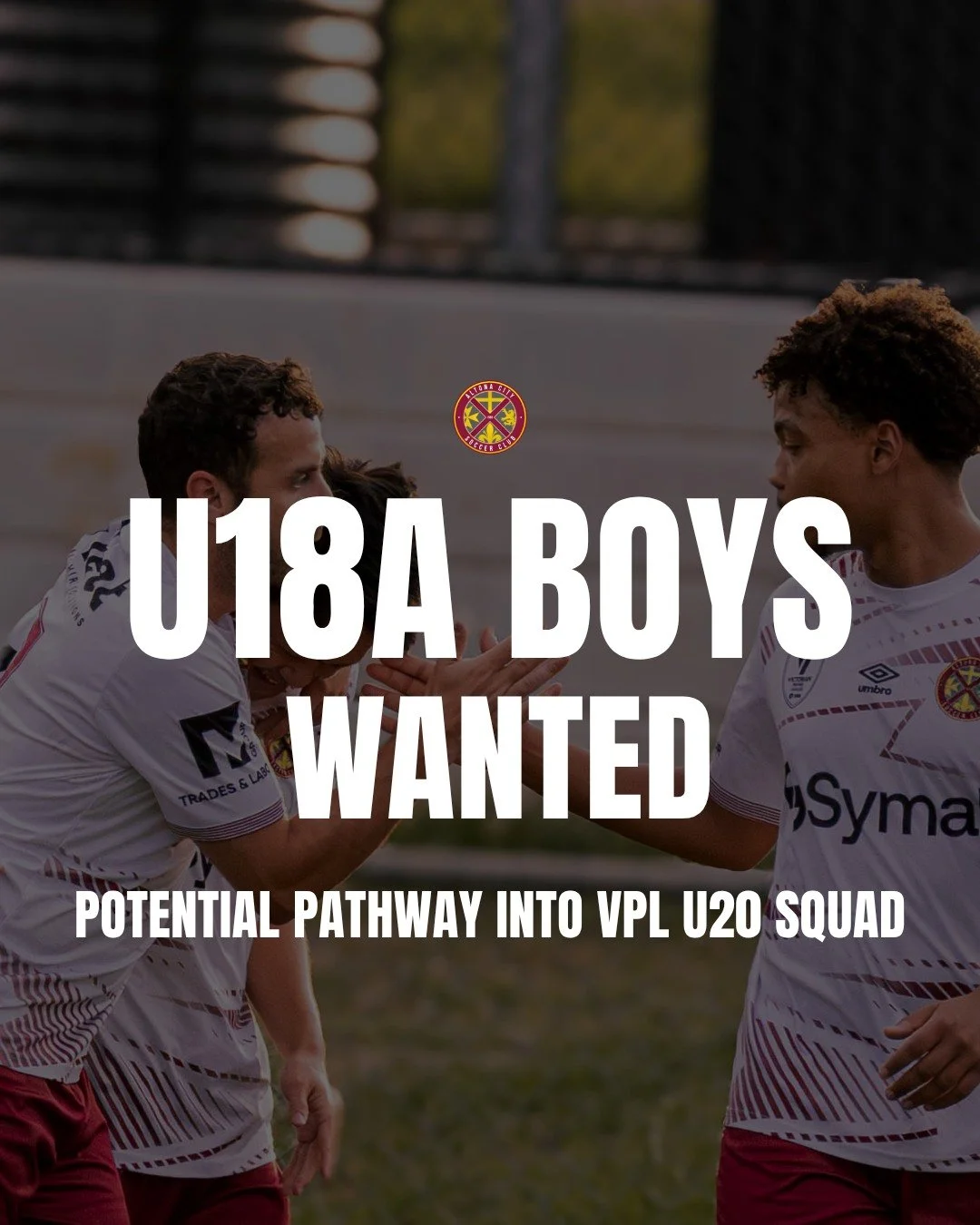 U18A BOYS &ndash; PLAYERS WANTED 

Altona City FC is on the lookout for committed and passionate players to join our U18A Boys squad. If you're ready to challenge yourself in a competitive environment, develop your skills, and be part of a strong clu