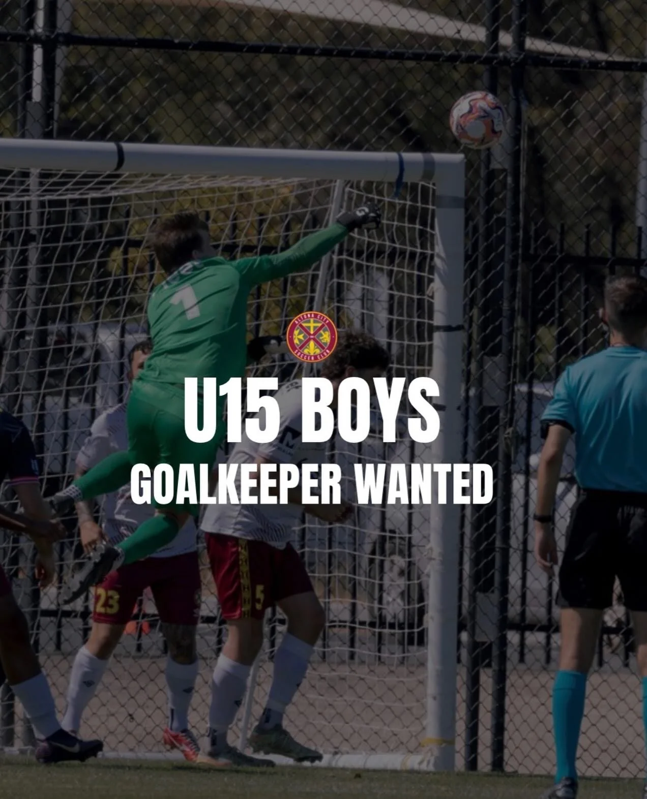 PLAYERS WANTED | U15 BOYS GOALKEEPER

Altona City FC is on the lookout for a dedicated and passionate U15 Boys Goalkeeper to join our squad for the 2026 season.

This is a great opportunity to develop your skills in a supportive and competitive envir