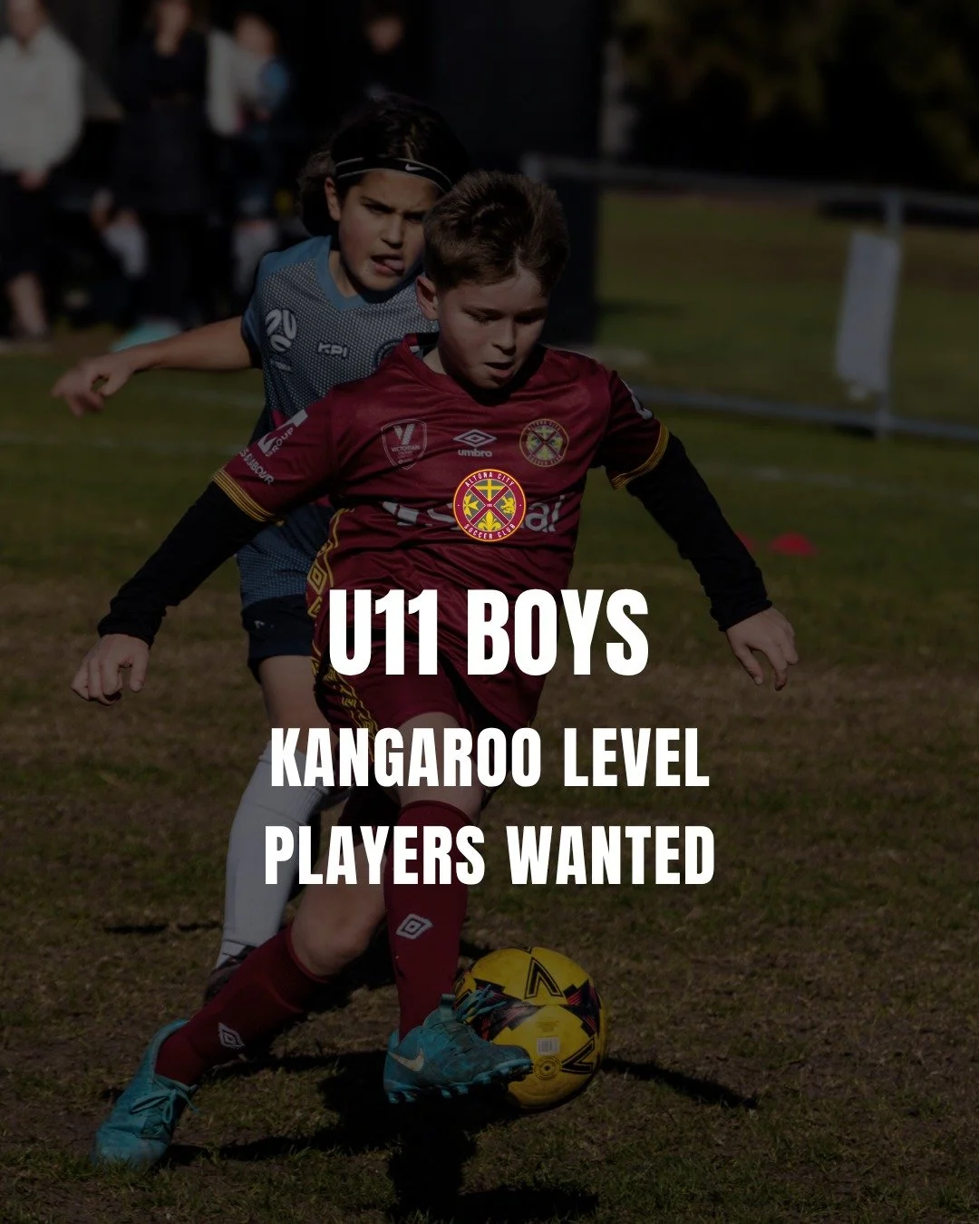 Player Wanted &ndash; U11 Boys (Kangaroo Level)

Altona City SC is on the lookout for a U11 Boys player to join our squad at Kangaroo level!

If you&rsquo;re passionate about football, eager to learn, and ready to be part of a supportive and communit