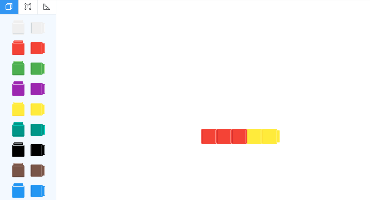virtual online math tool with red and yellow snap cubes to add.