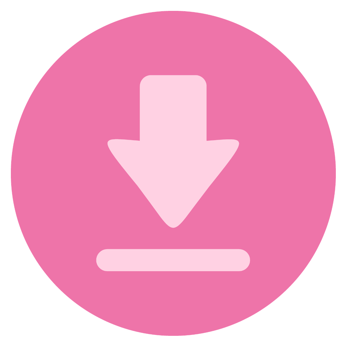dark pink circle with light pink circle in the middle with a line beneath