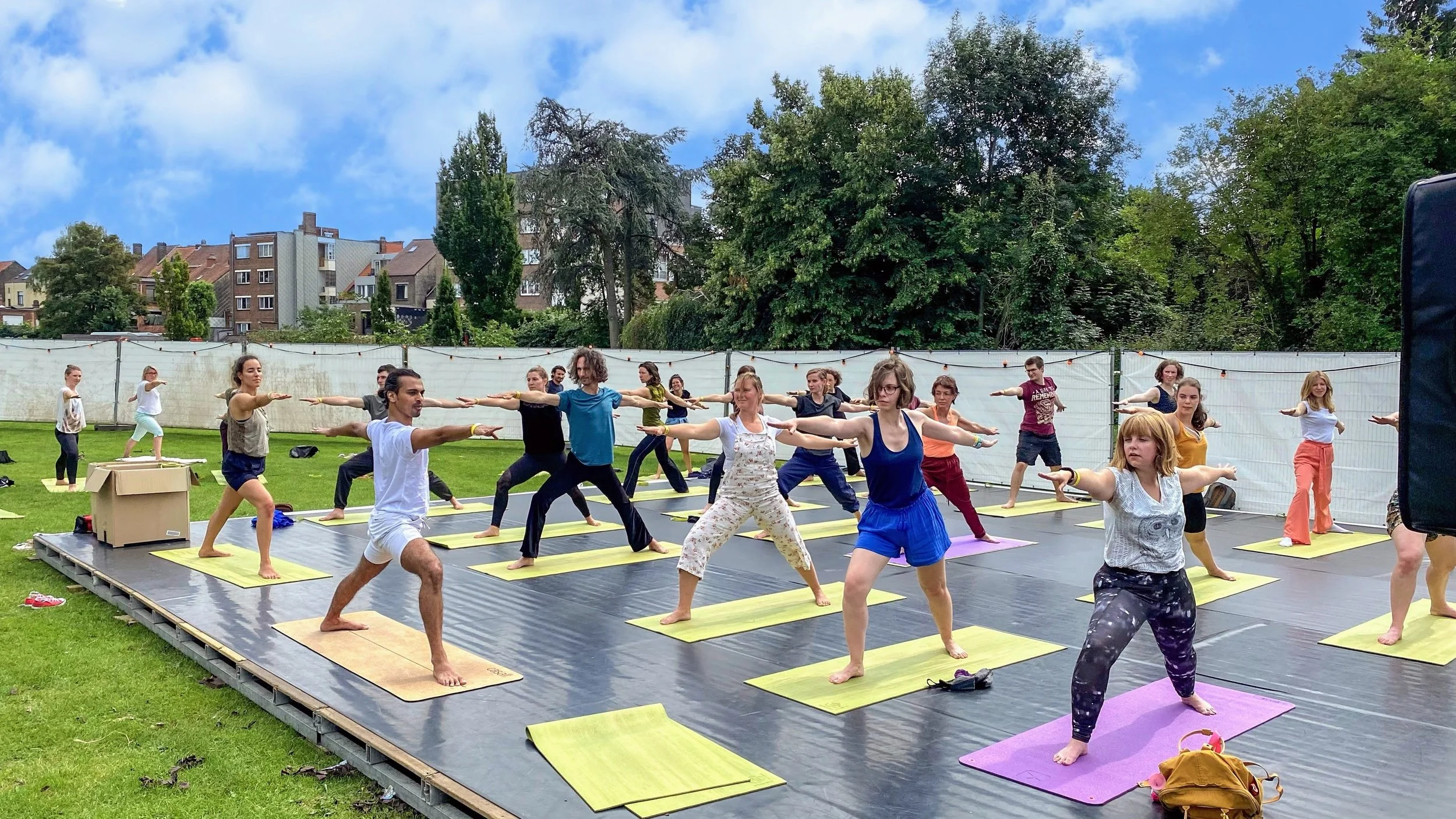 Yoga instructor Swapnil demonstrating a grounded asana pose and clear alignment during a class in Ghent.