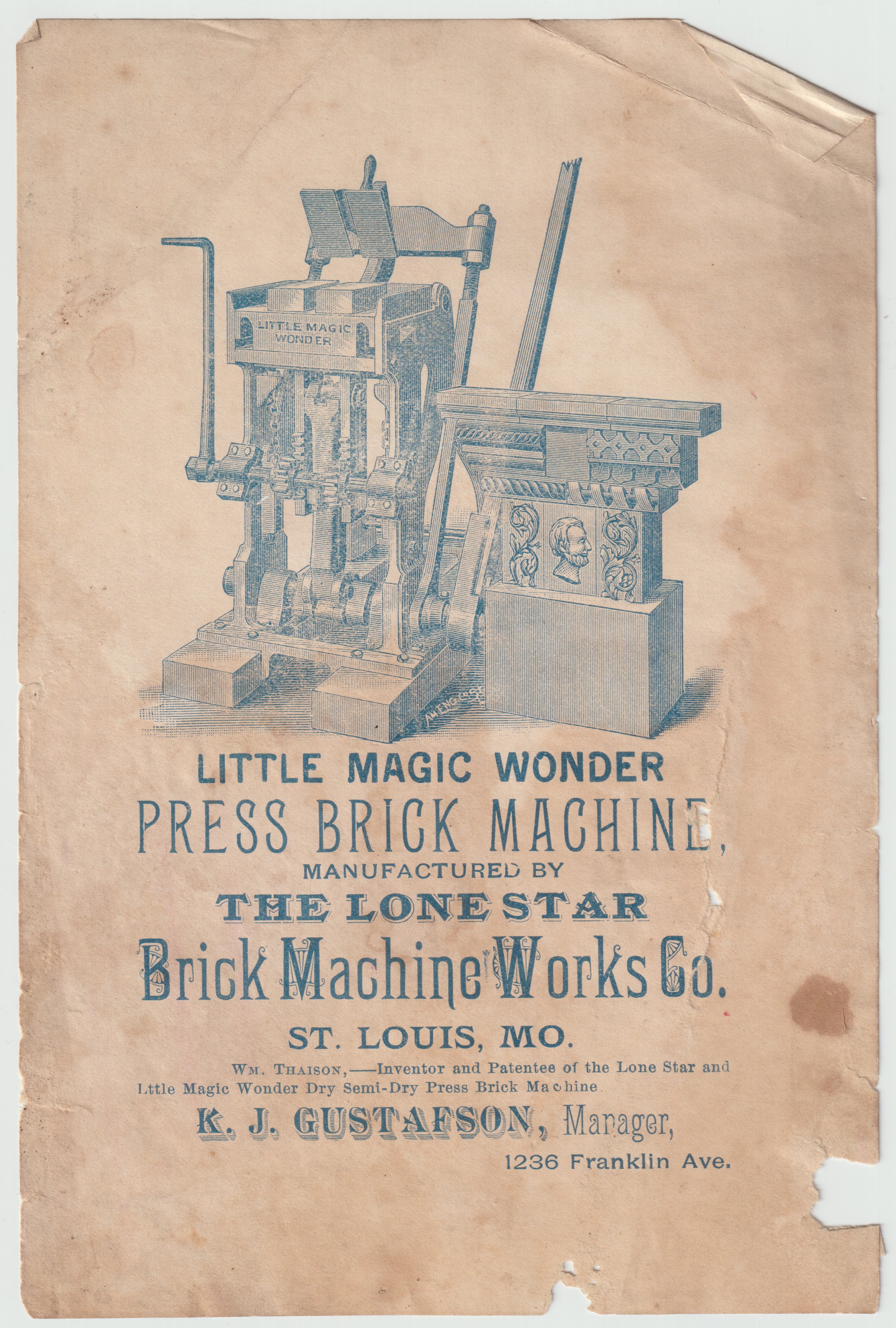 Lone Star Brick Machine Works Flyer Karl Gustafson Manager.jpg