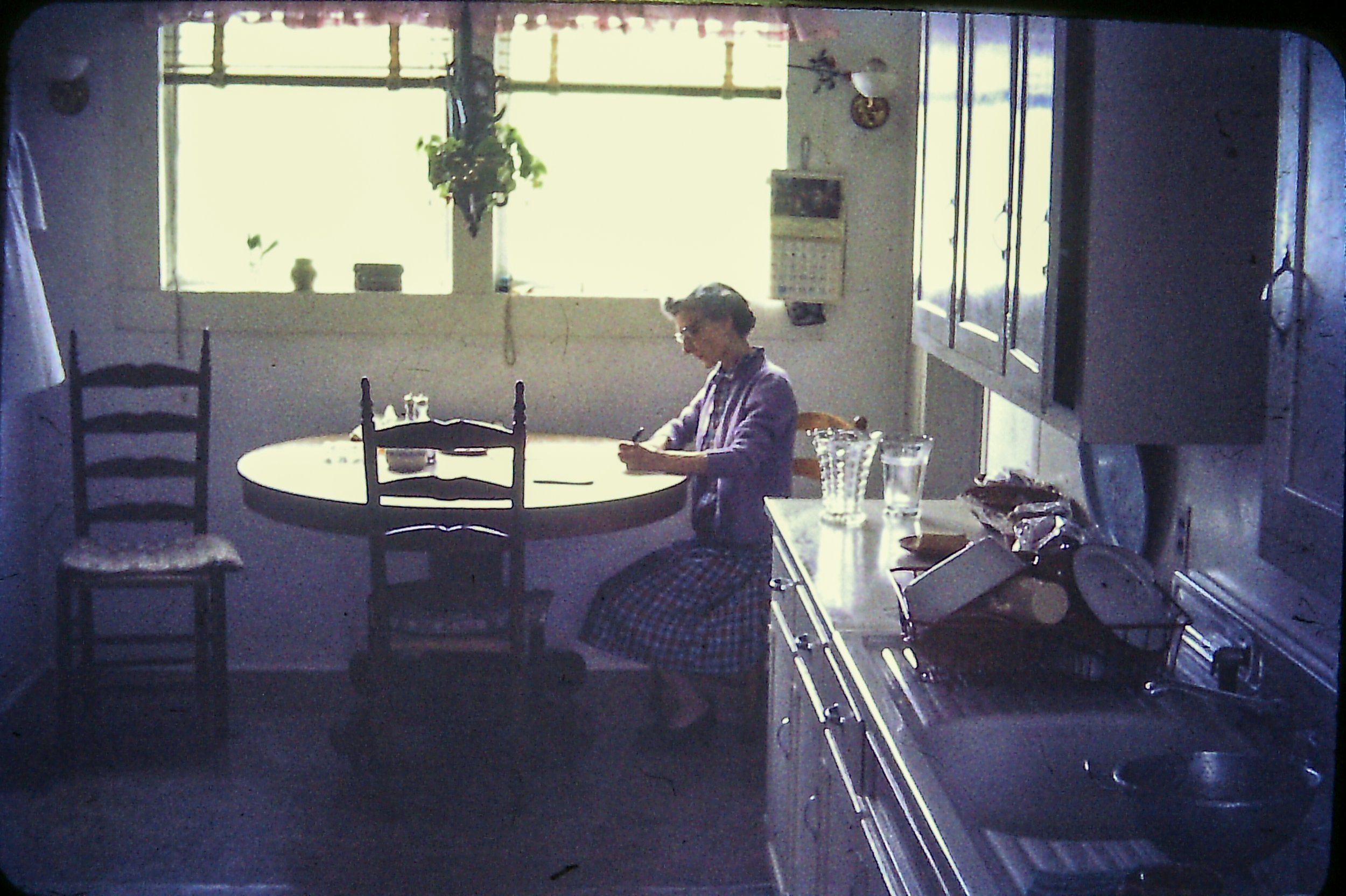 Granny Gus Sitting at her kitchen table