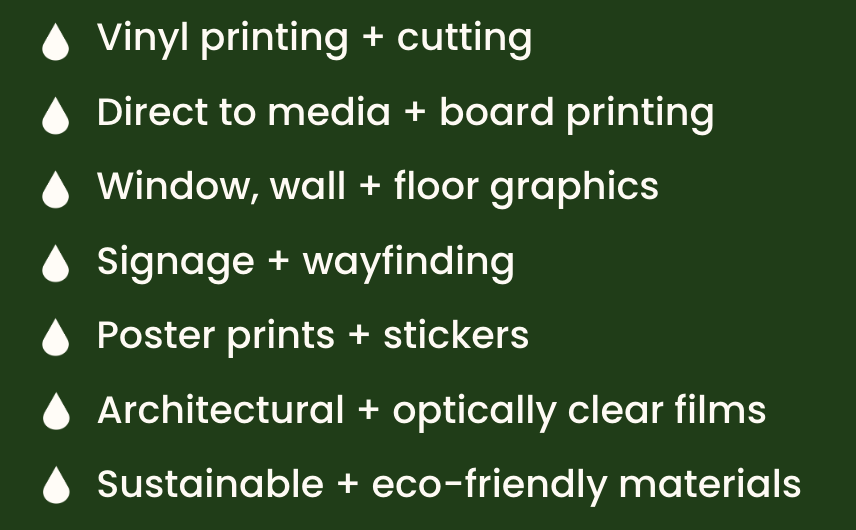Vinyl graphic printing services list