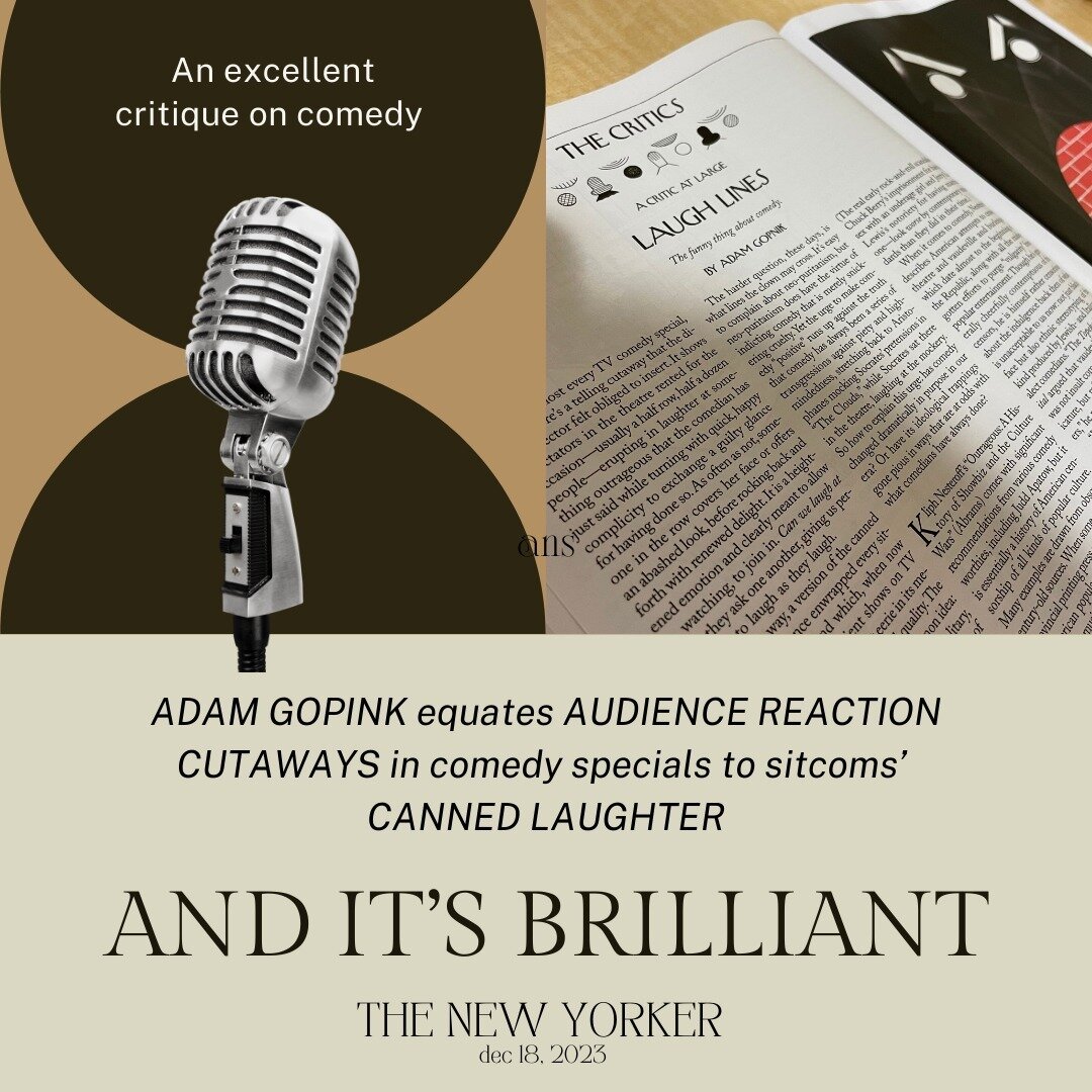 I'm currently enjoying the entertaining, informative, and very well-researched (this #magician thanks you!) &quot;The Real Work&quot; by Adam Gopink. What a treat to find his critic on comedy in @newyorkermag I highly recommend checking out both!