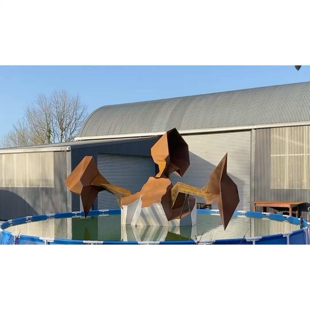 &lsquo;St Kilda&rsquo; - relaunched on Friday, with its new corten steel &lsquo;arms&rsquo;! I experienced an overwhelming sense of relief when the sculpture spun reliably. I&rsquo;d known that adding the new &lsquo;arms&rsquo; would unavoidably chan