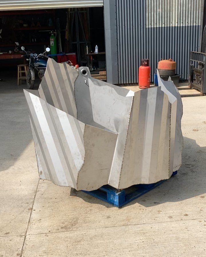 St Kilda&rsquo;s new marine grade stainless steel base fully tack welded together. Full welding, grinding and surface finishing will come later. You will notice my nearly &lsquo;invisible&rsquo; bung welded into the side of the sculpture. (Welds to b