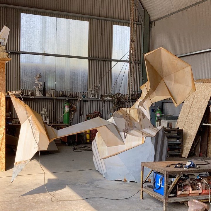 Satisfying, exciting, terrifying and even with a sentimental twinge of sadness! St Kilda pulled apart at the seams, ready to accept its new marine grade stainless steel lower section. Initially, I&rsquo;d planned to hot dip galvanise the whole sculpt