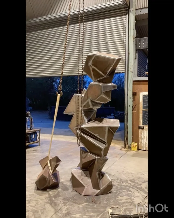 An exciting moment yesterday. &ldquo;Safety in Numbers Mk2&rdquo; is finally in one piece. The next step is working out how to hang and &lsquo;vent&rsquo; such an object, ready for galvanising. More to follow&hellip; #monumentalsculpture #outdoorscul