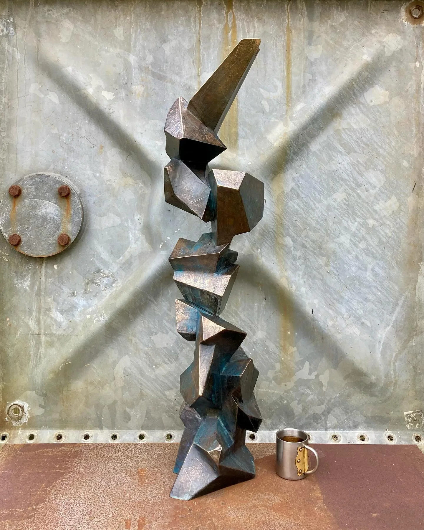 &ldquo;Elemental Mass Maquette&rdquo; (No. 4/9). FOR SALE. Please DM me for a price. 36&rdquo; (99cm tall) in cast bronze, patinated and waxed. This sculpture makes a punchy addition indoors and would hold its own outdoors in the right setting. The c