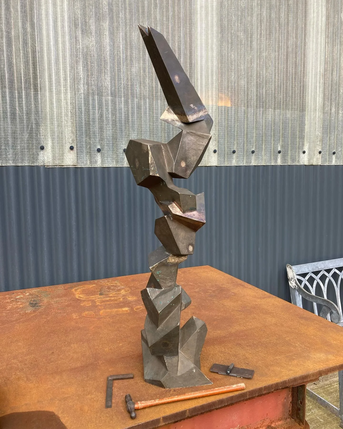 After really quite a lot of work, my &ldquo;wreckage&rdquo; of pieces are now in one harmonious form, making up &lsquo;Elemental Mass Maquette&rsquo; (No. 4 of 9). The second video shows a different sculpture being &lsquo;chased&rsquo; by me a couple