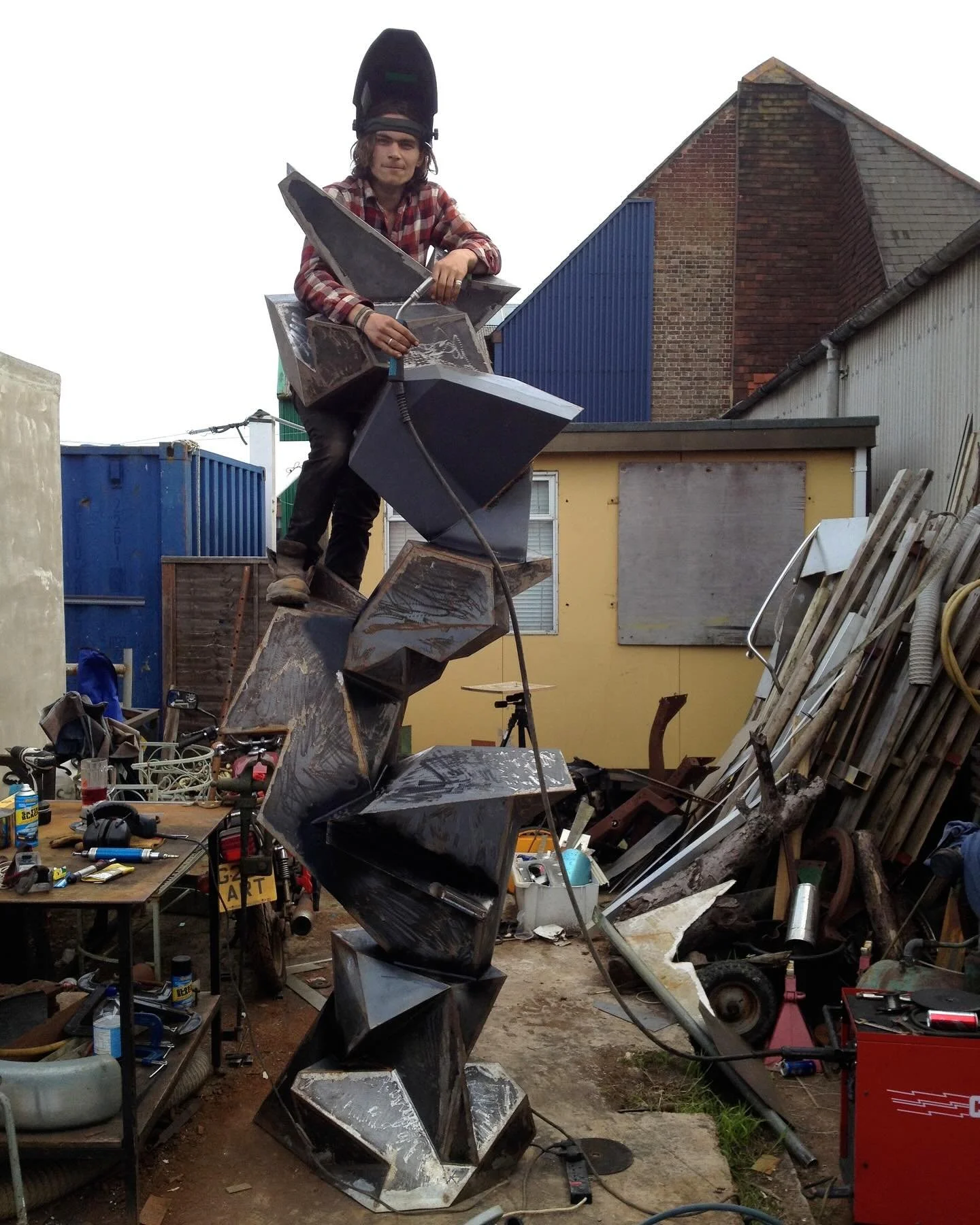 Back in 2014 (age 23) I made &lsquo;Safety in Numbers&rsquo;, standing at 10&rsquo; (3M) tall in grey powder coated steel. By miraculous good fortune (two days after completion) somebody walked through my studio unannounced (in Lewes at that time) an