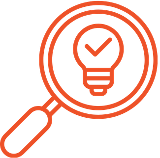 An orange award ribbon with a checkmark in the center.