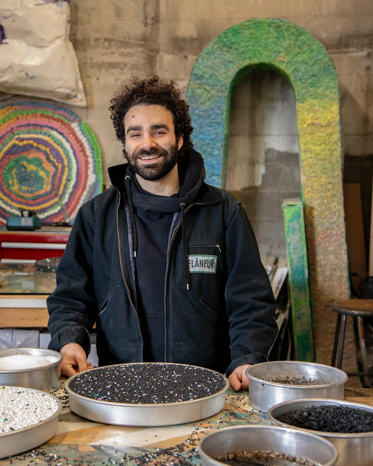 Thank you @lorenacruzz for the bomb studio portrait! 
This was taken while working on the @floyddetroit x @hellothingthing table collabo project. 〰️Sending some love out to everybody 〰️