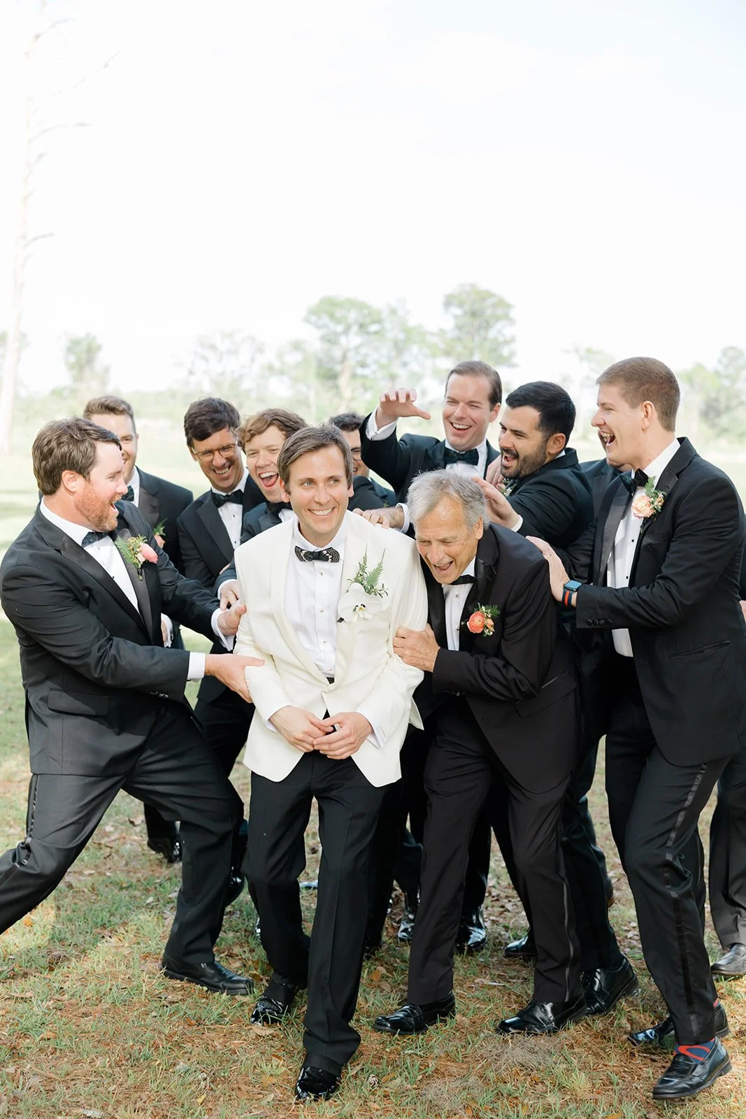 Groom, father of the groom, groomsman at wedding & event space in Georgetown, sc near charleston, sc