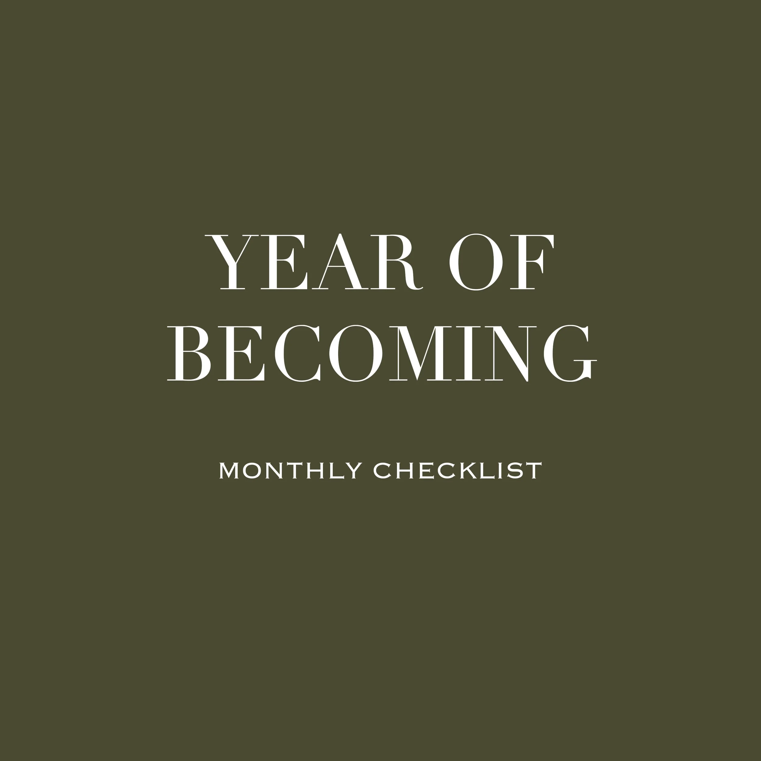 Year of Becoming Checklist