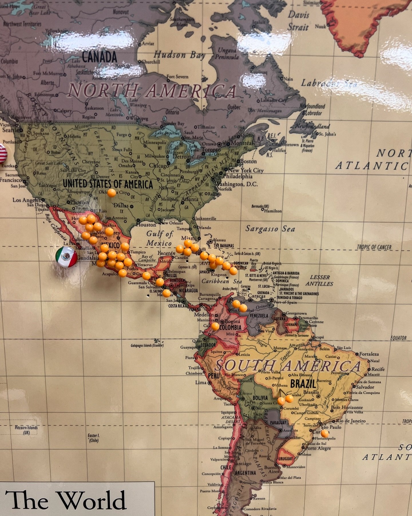 π Each pin represents a newcomer that I have had in my class in the 4 years and where they are from. It’s cool to see all the places that students have come.
π The next series of photos are from a trip to San Antonio for a Science Conferencd