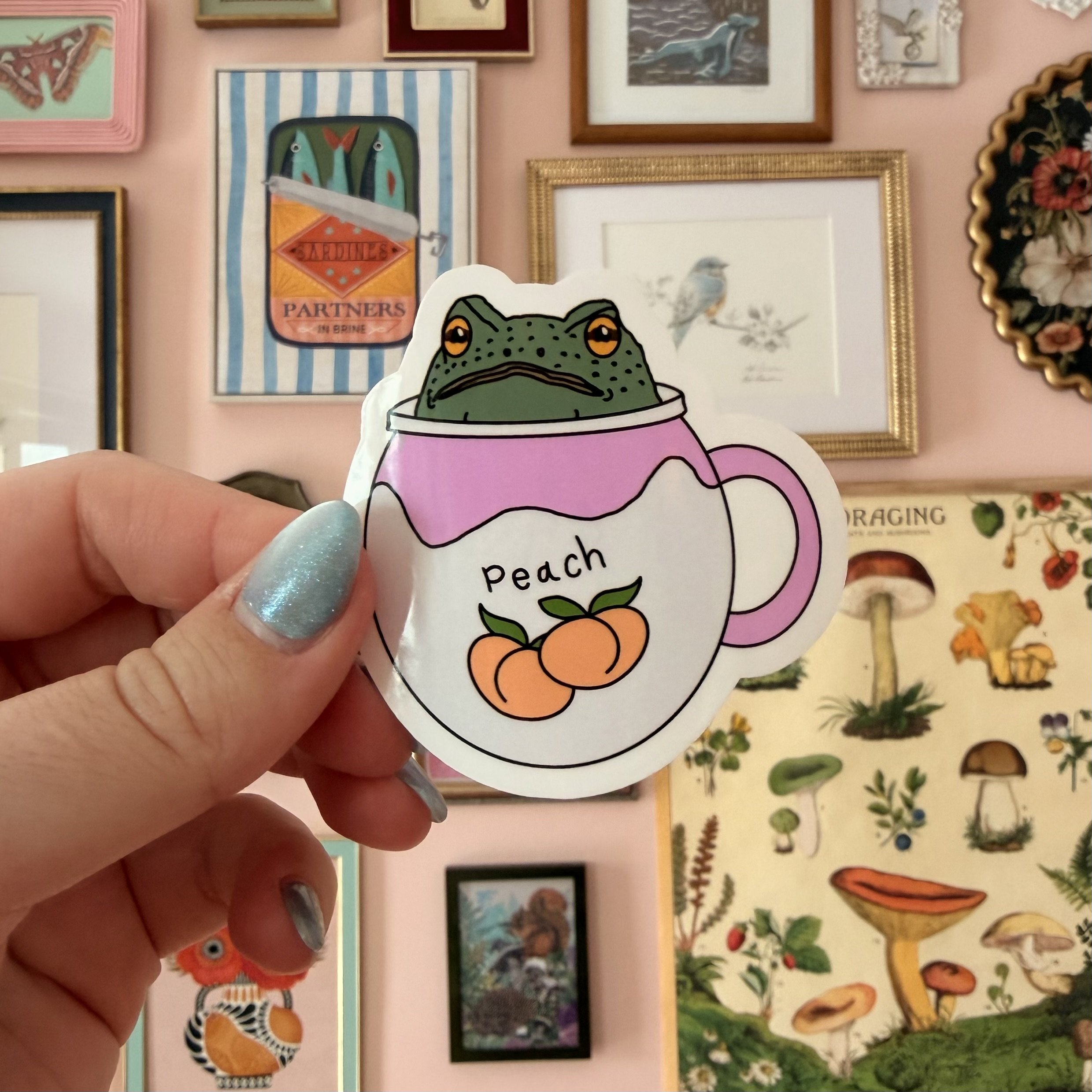 Peach the Frog Sticker