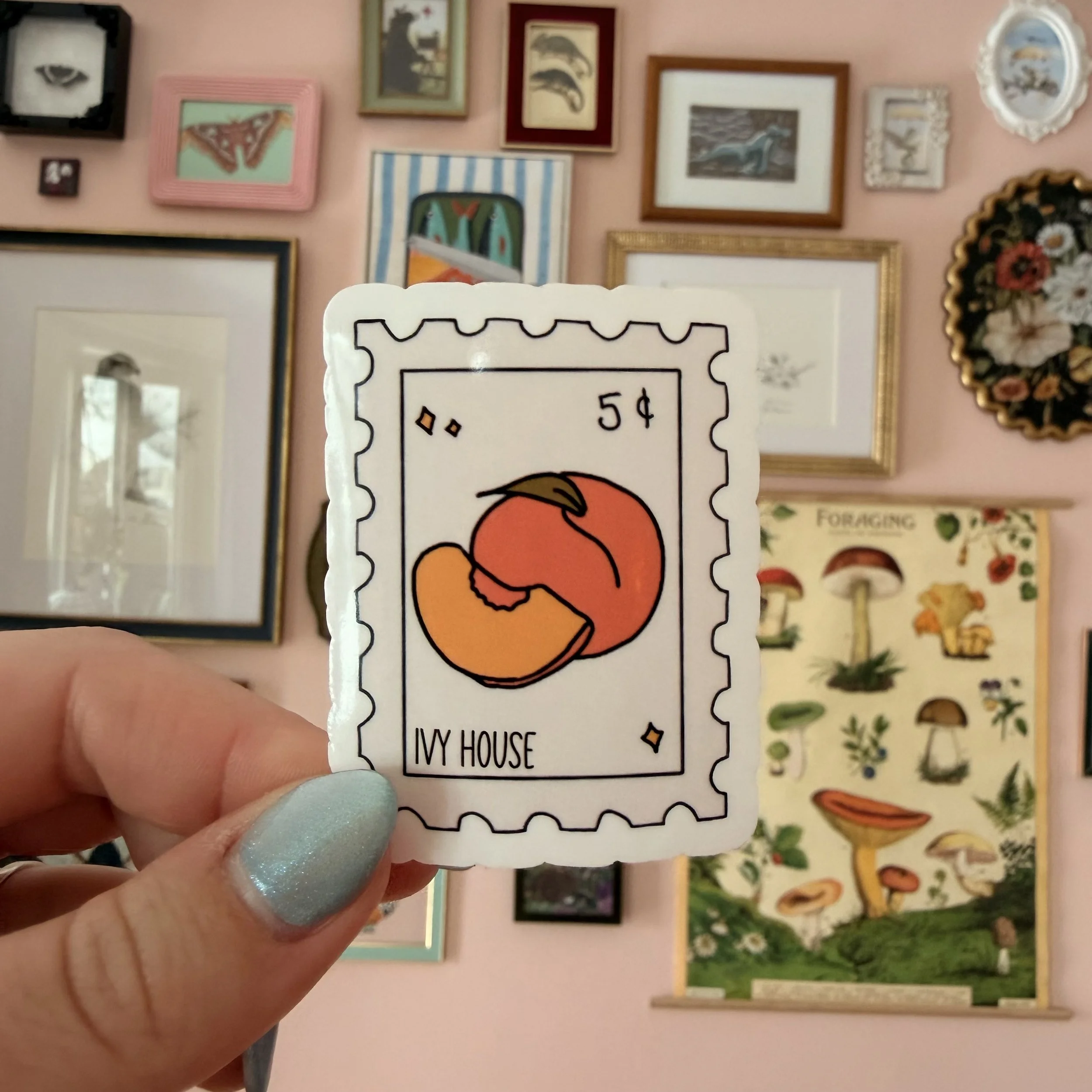 Peach Stamp Sticker