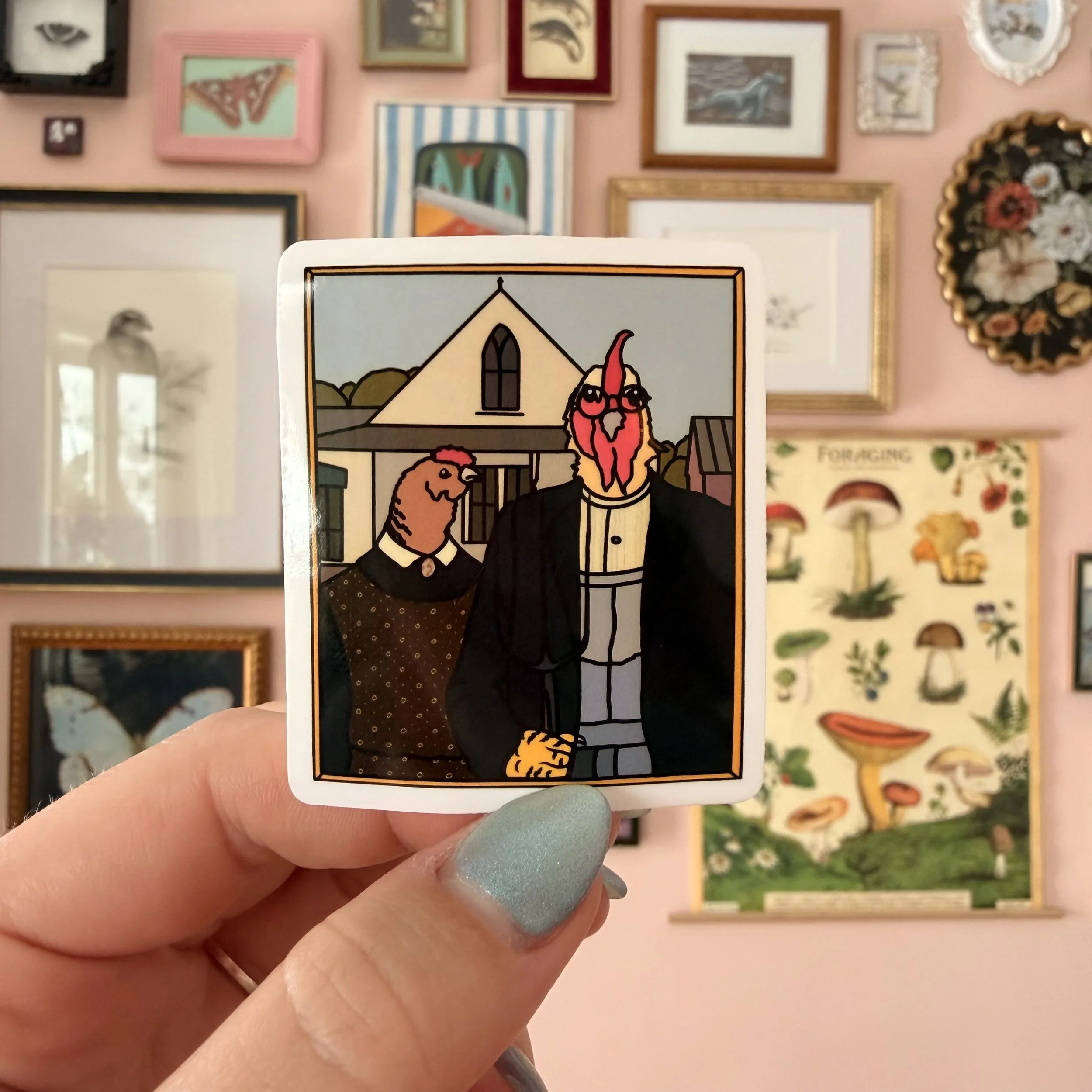 Gothic Chickens Sticker