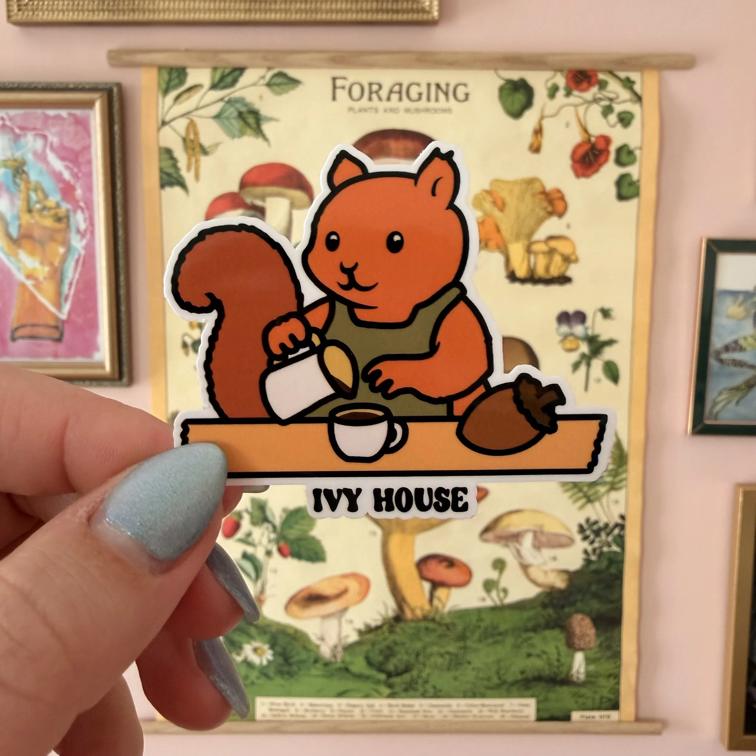 Squirrel Barista Sticker