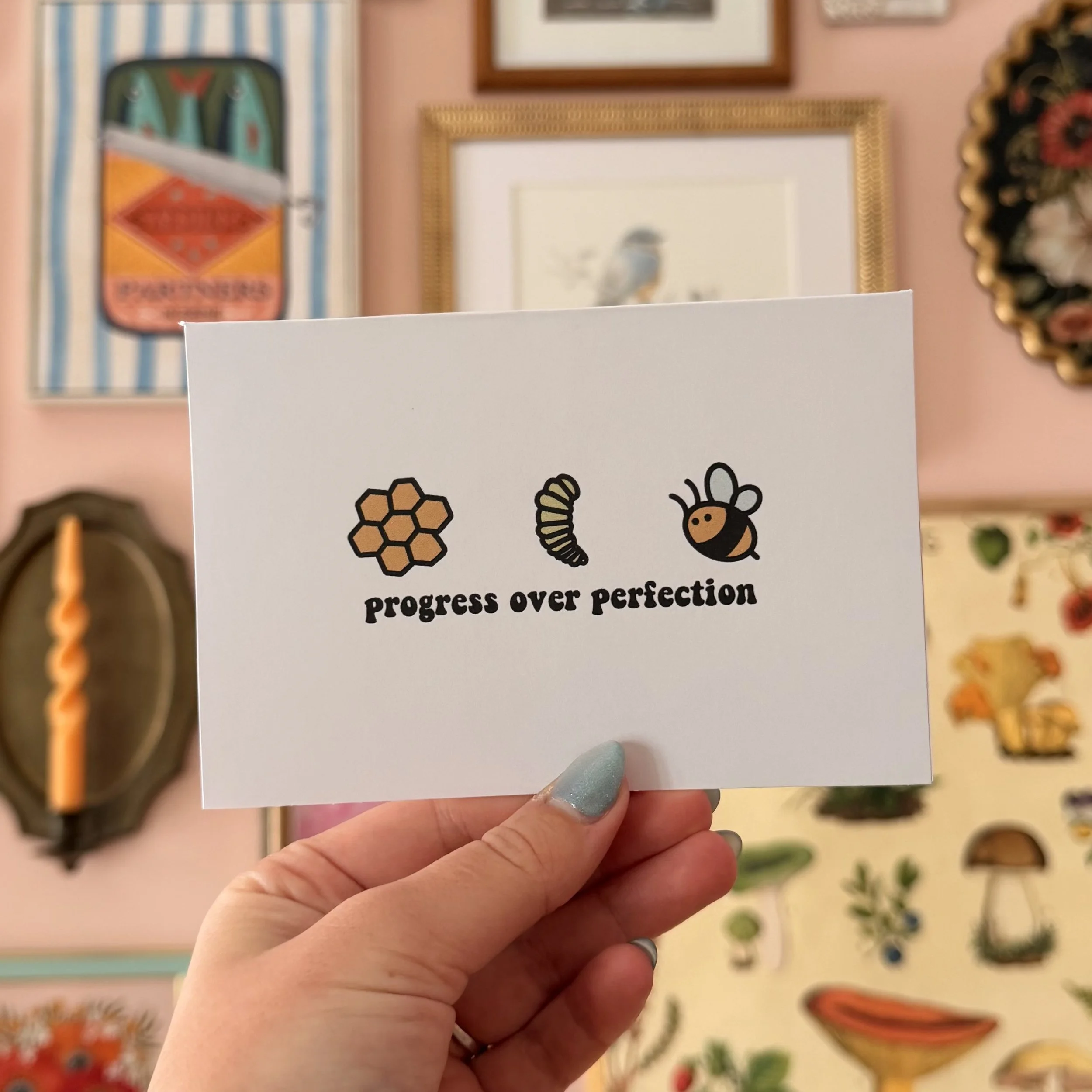 Progress Over Perfection Card