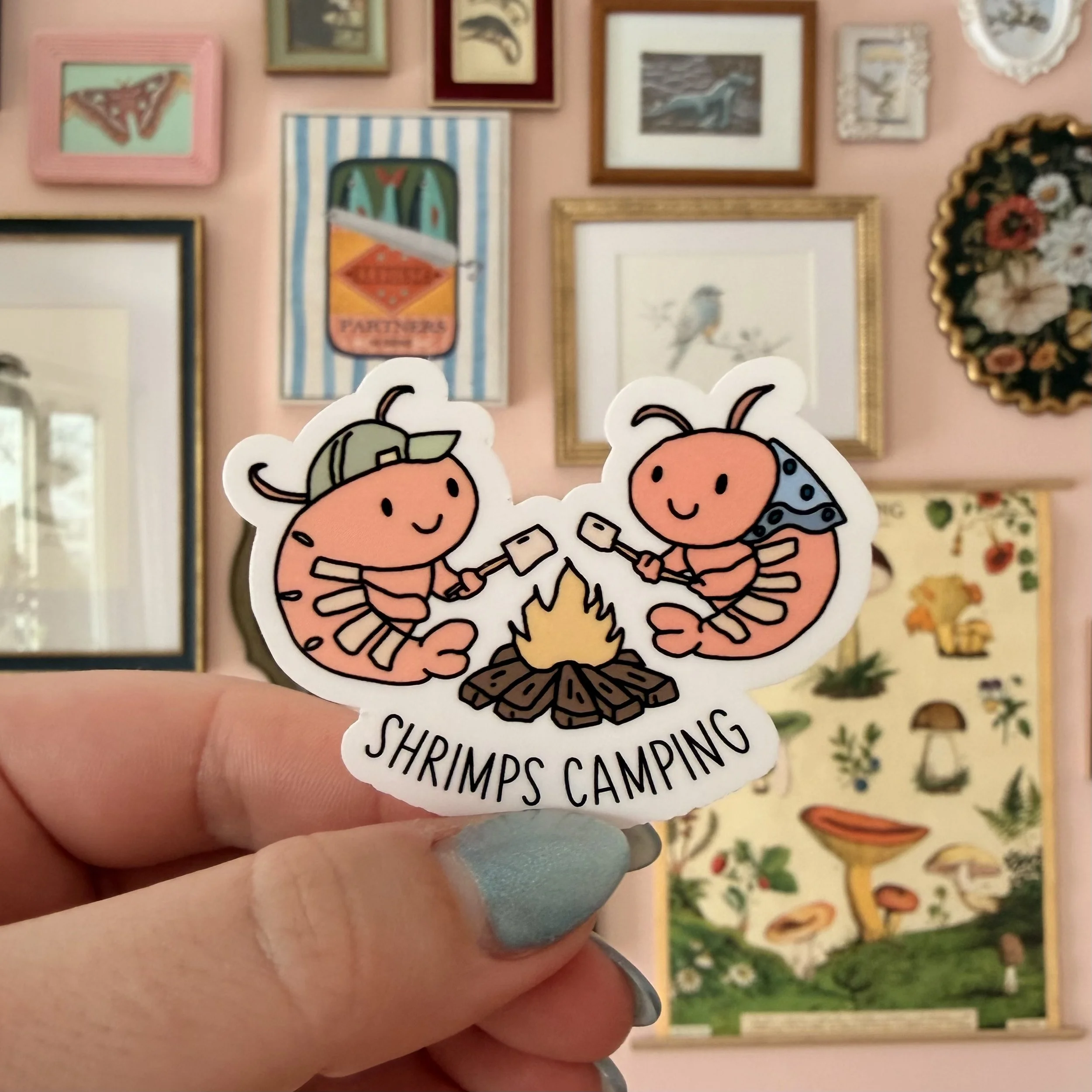Shrimps Camping Sticker