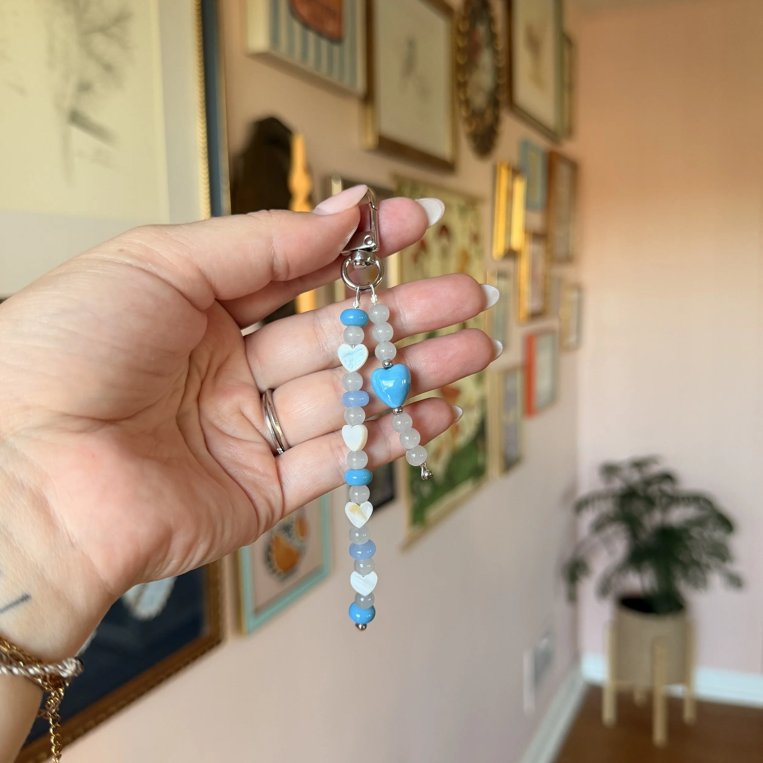 Blue Heart Bag Charm
