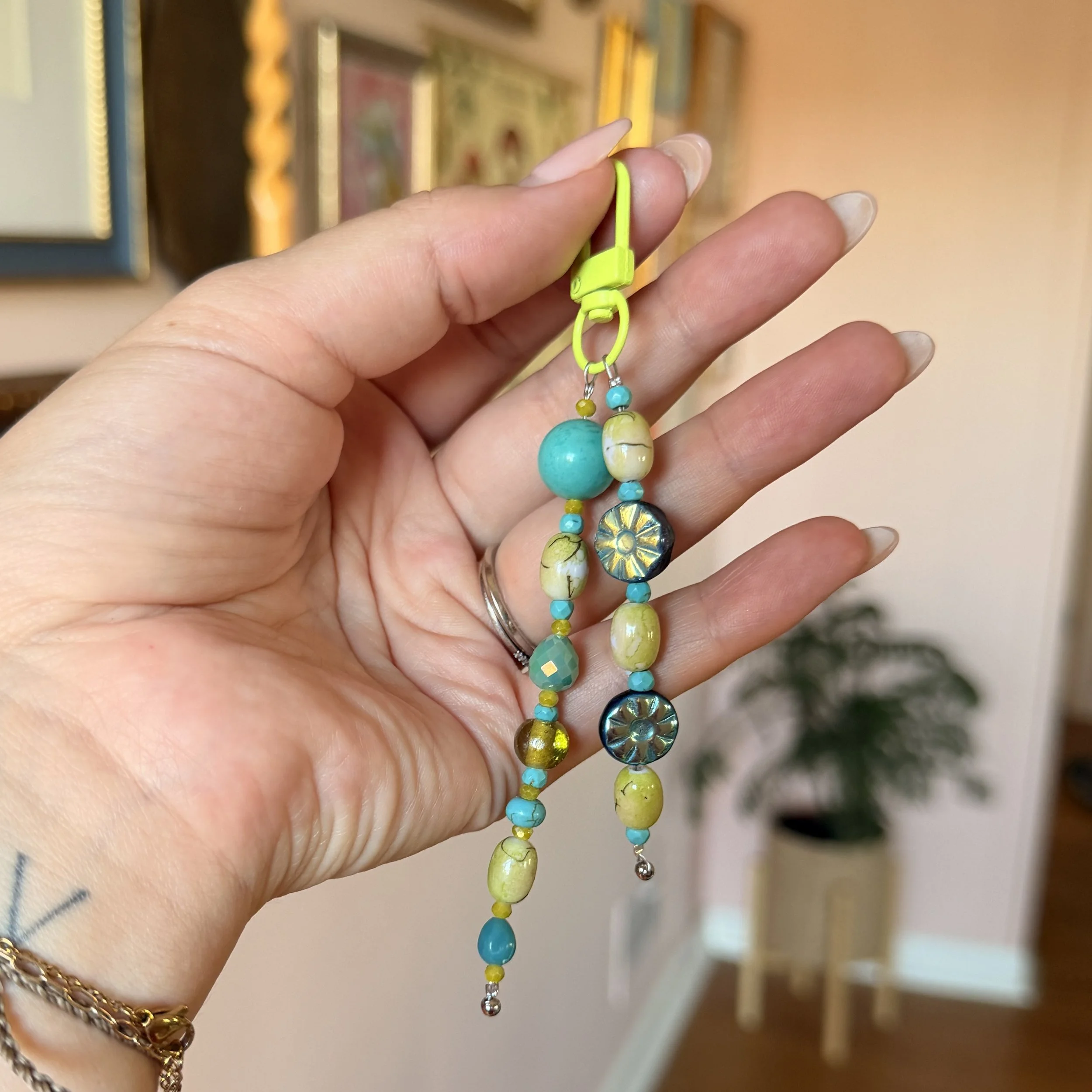 Bright Green & Blue Bag Charm