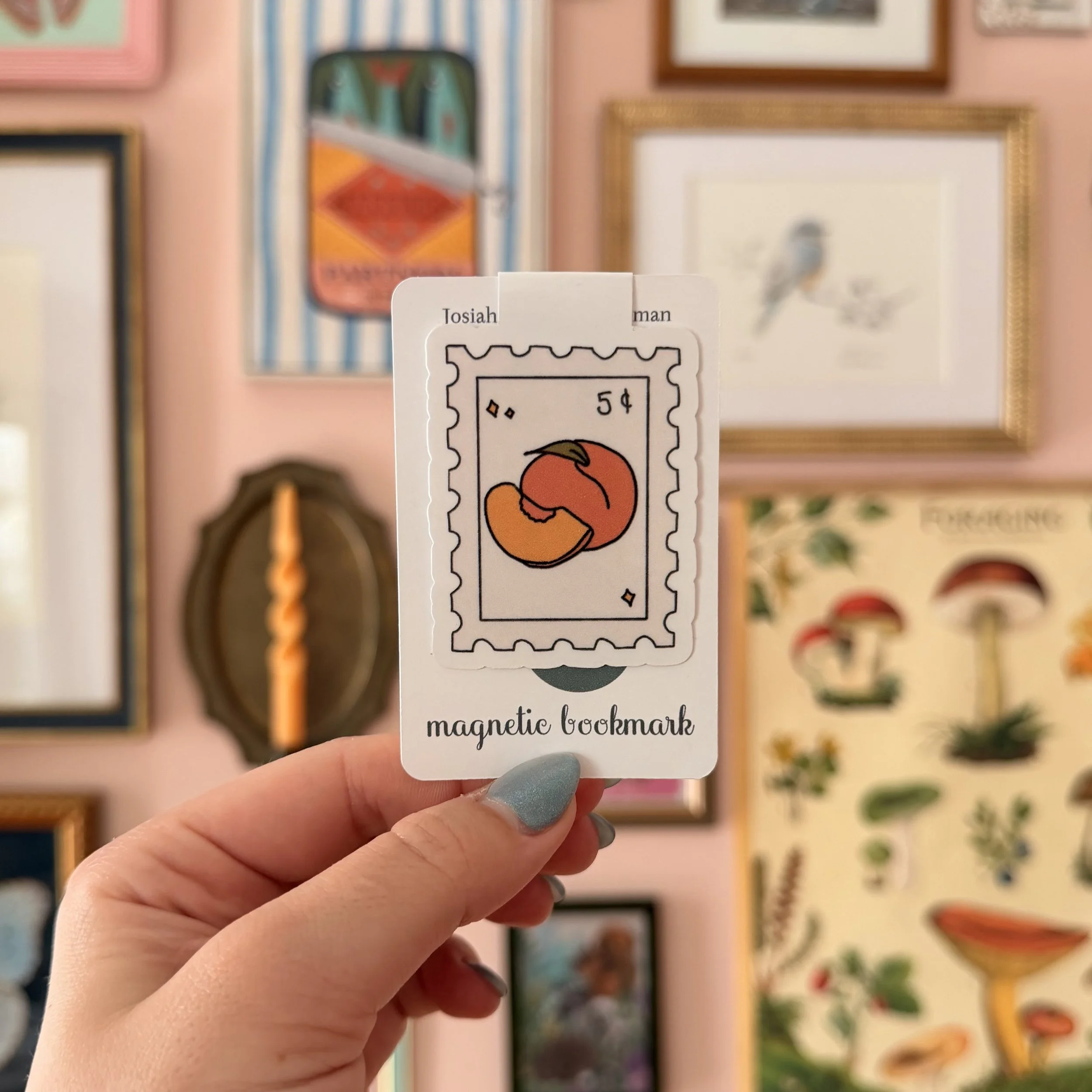Peach Stamp Bookmark