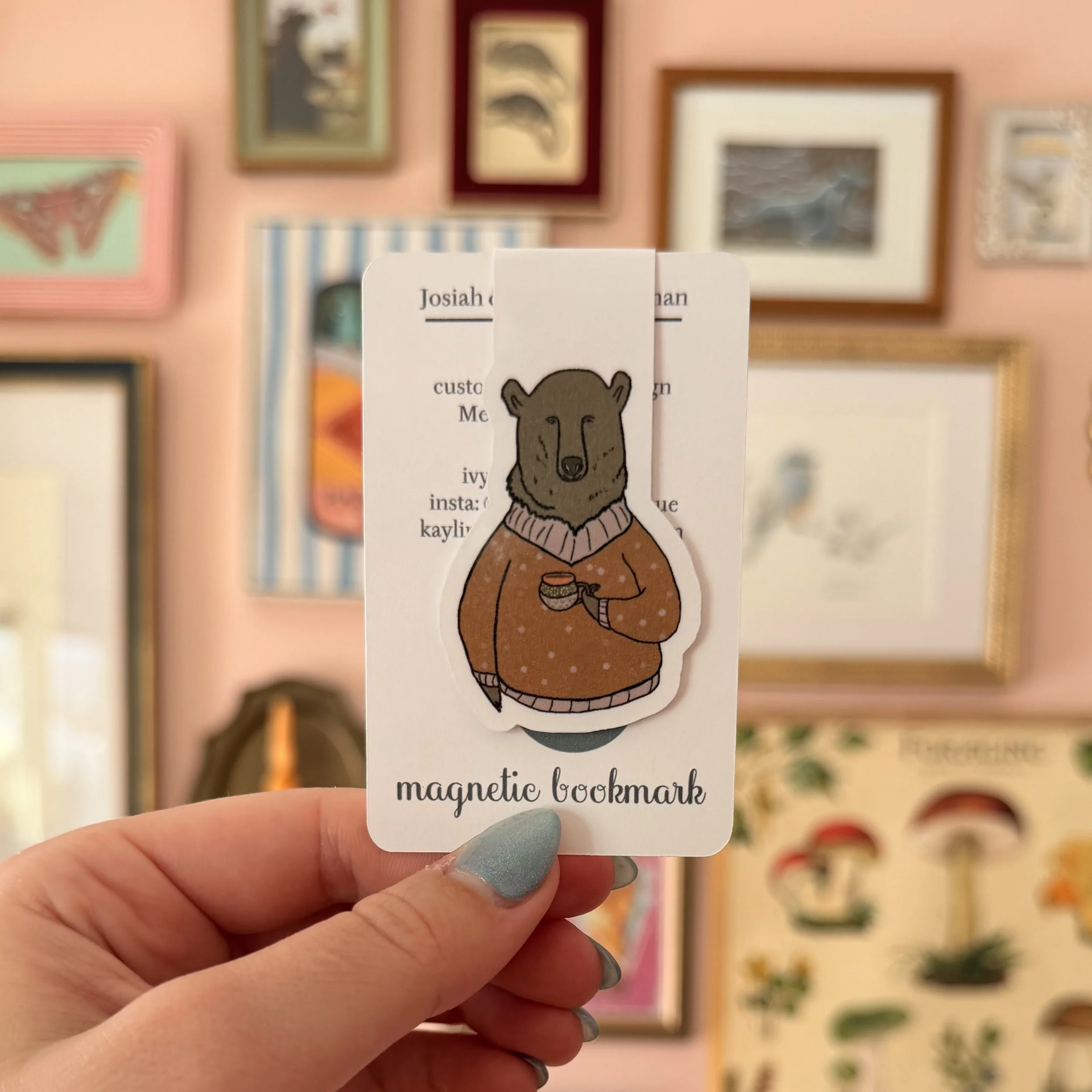 Bear with Mug Bookmark