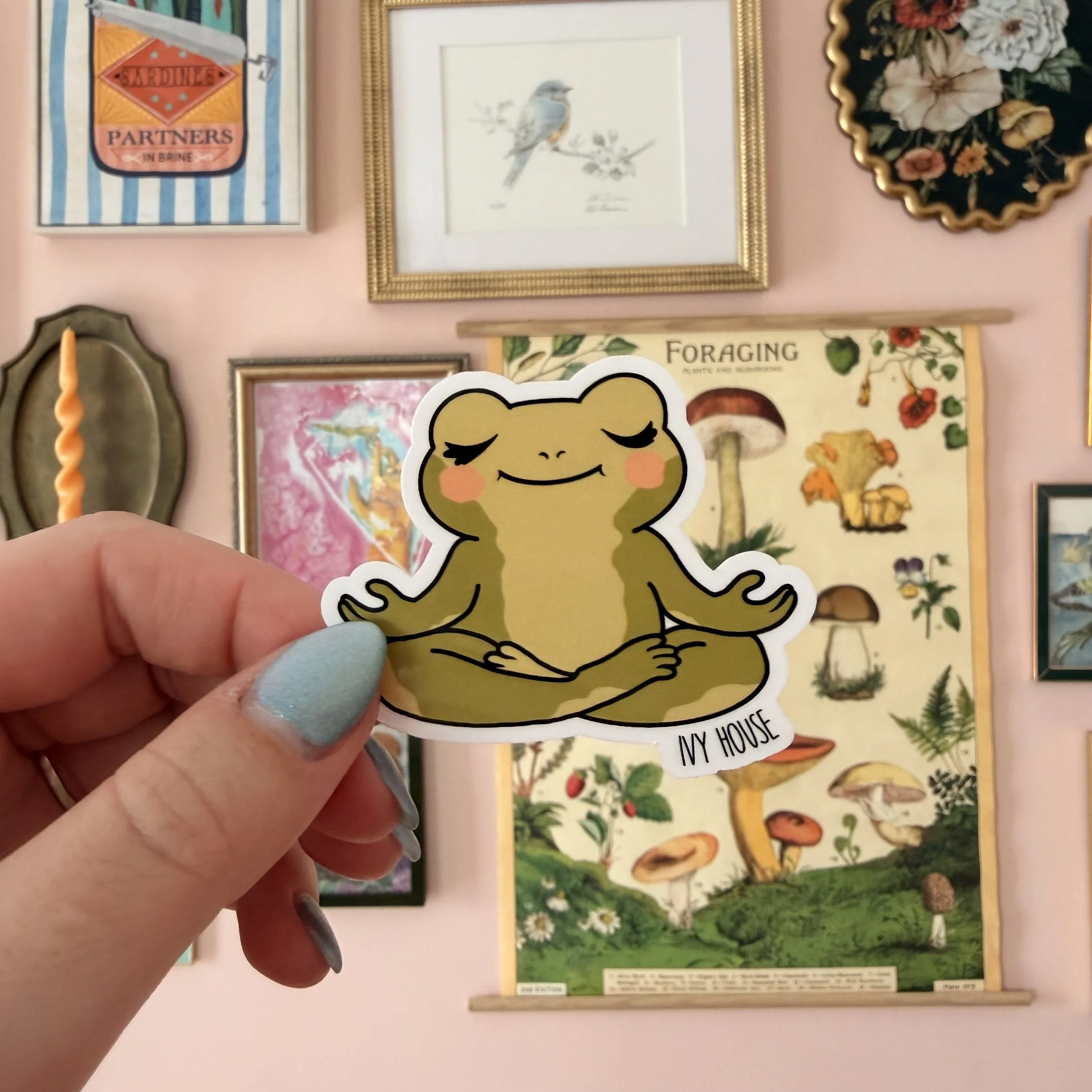 Meditating Frog Sticker