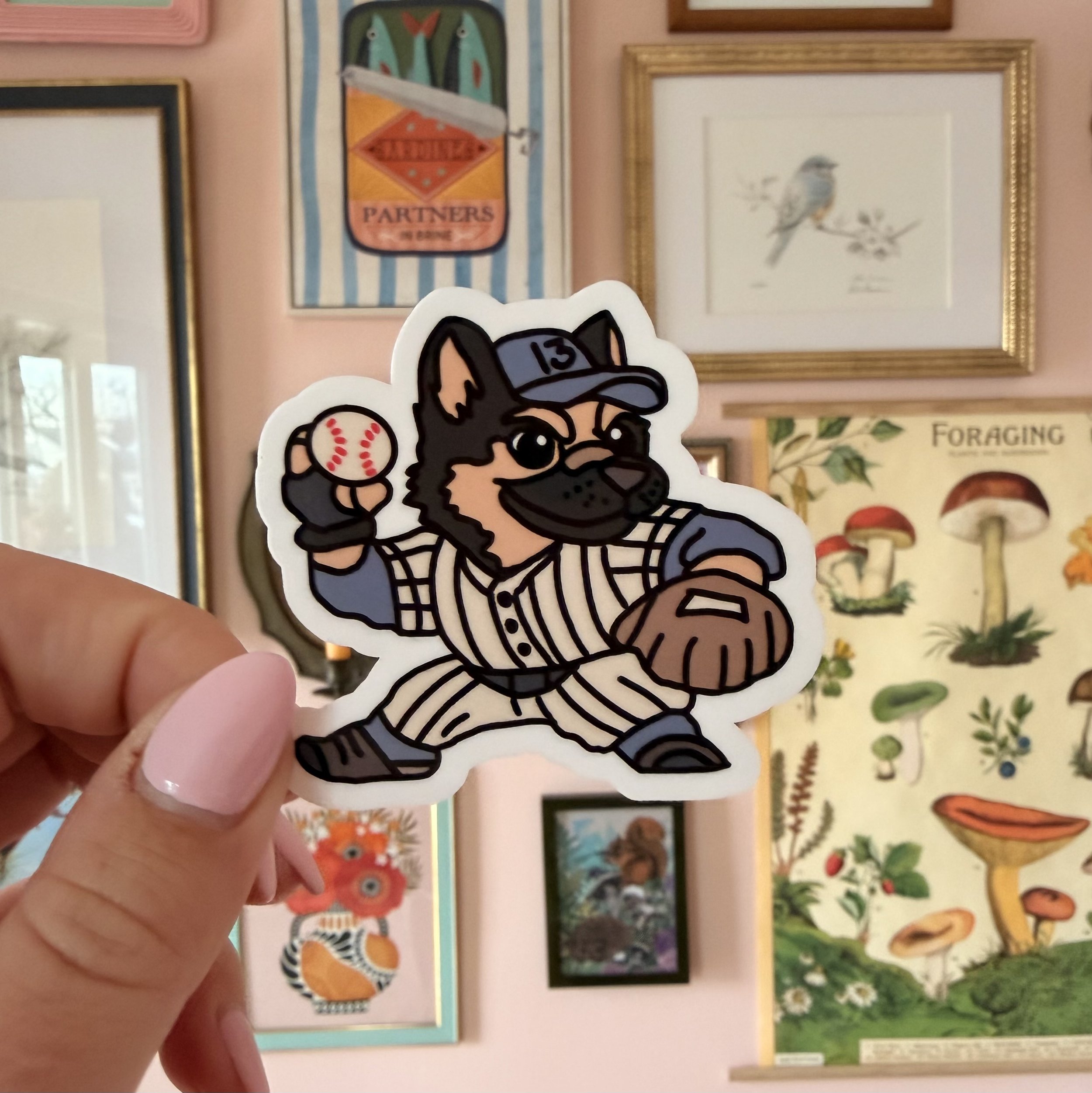 German Shepherd Baseball Sticker