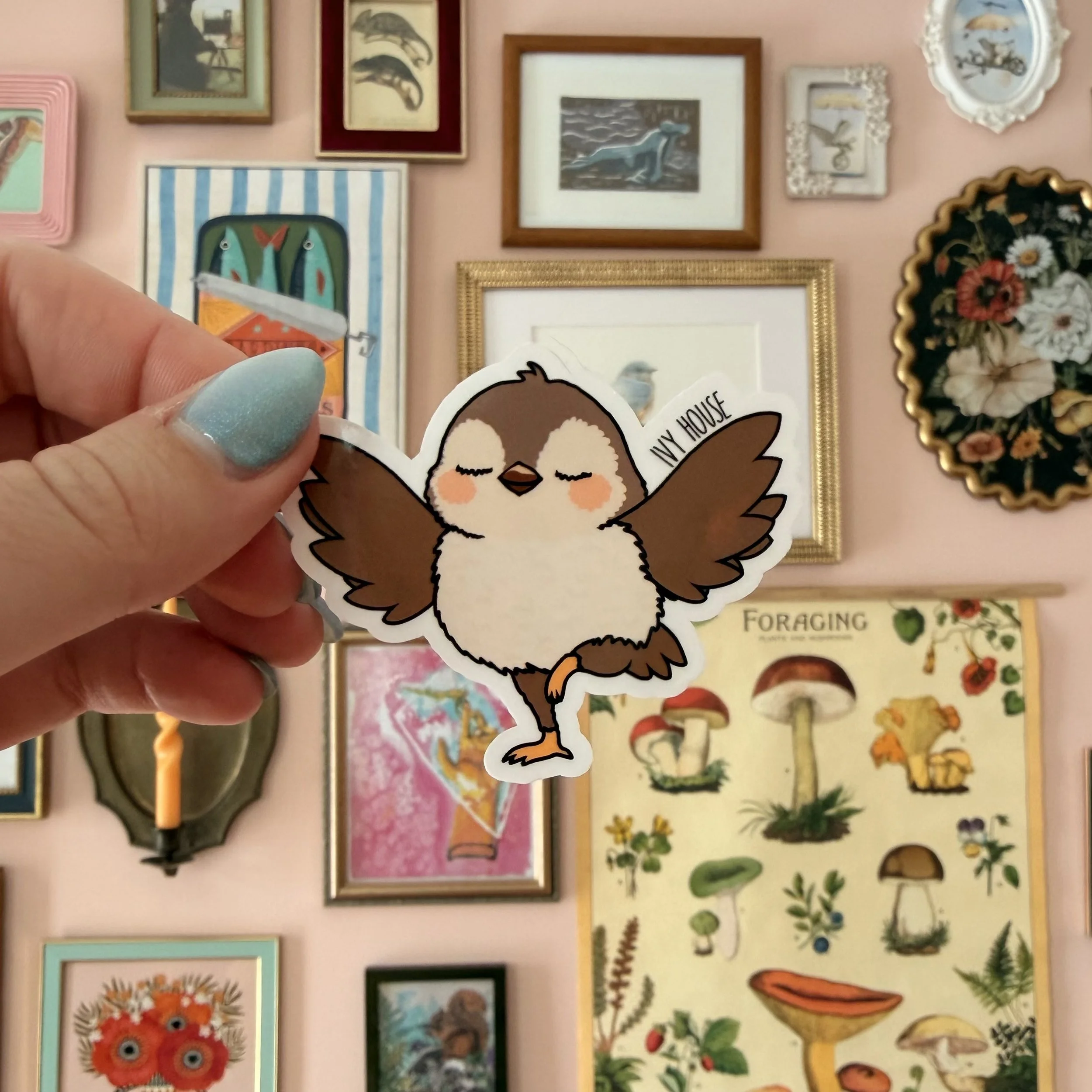 Tree Pose Bird Sticker