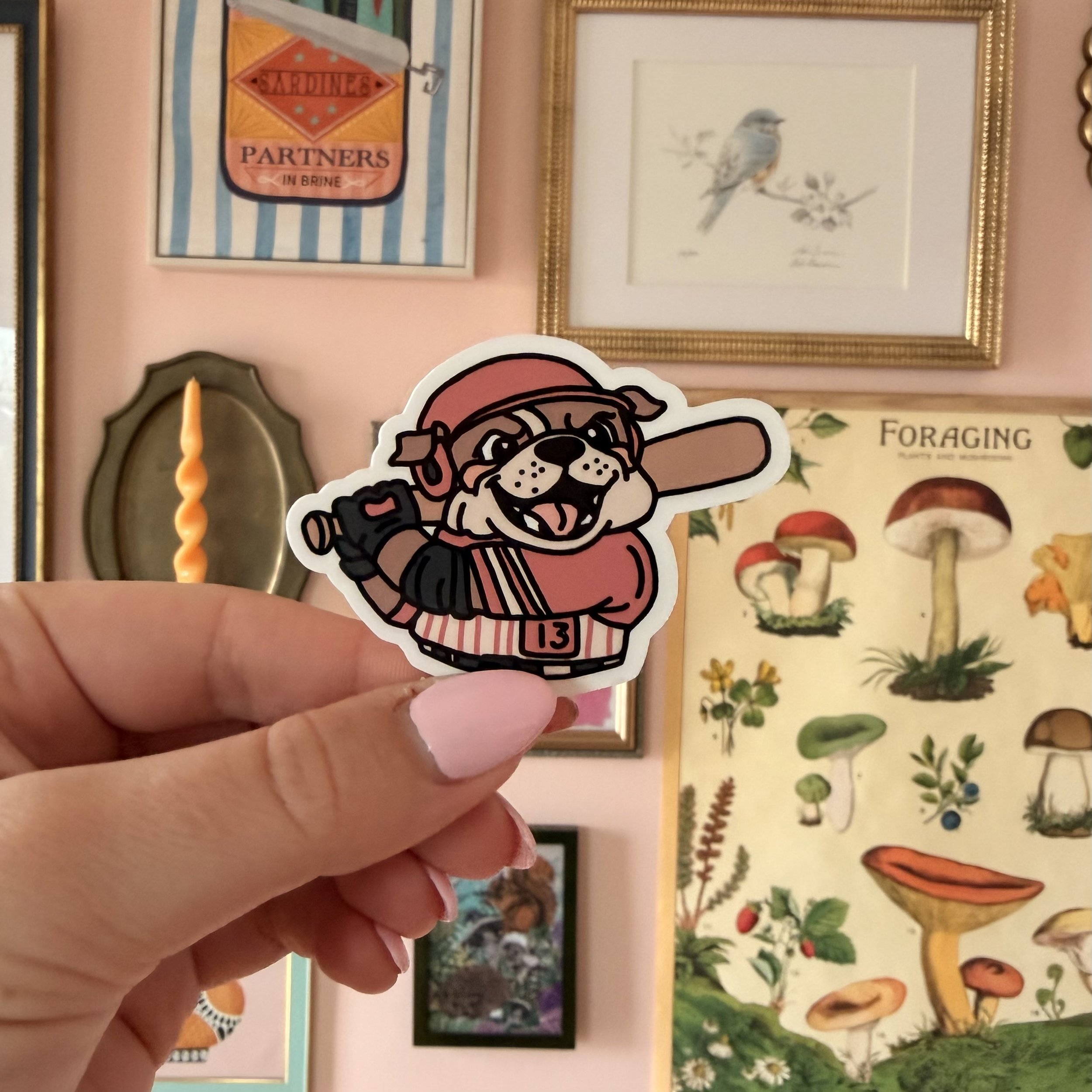 Bulldog Baseball Sticker