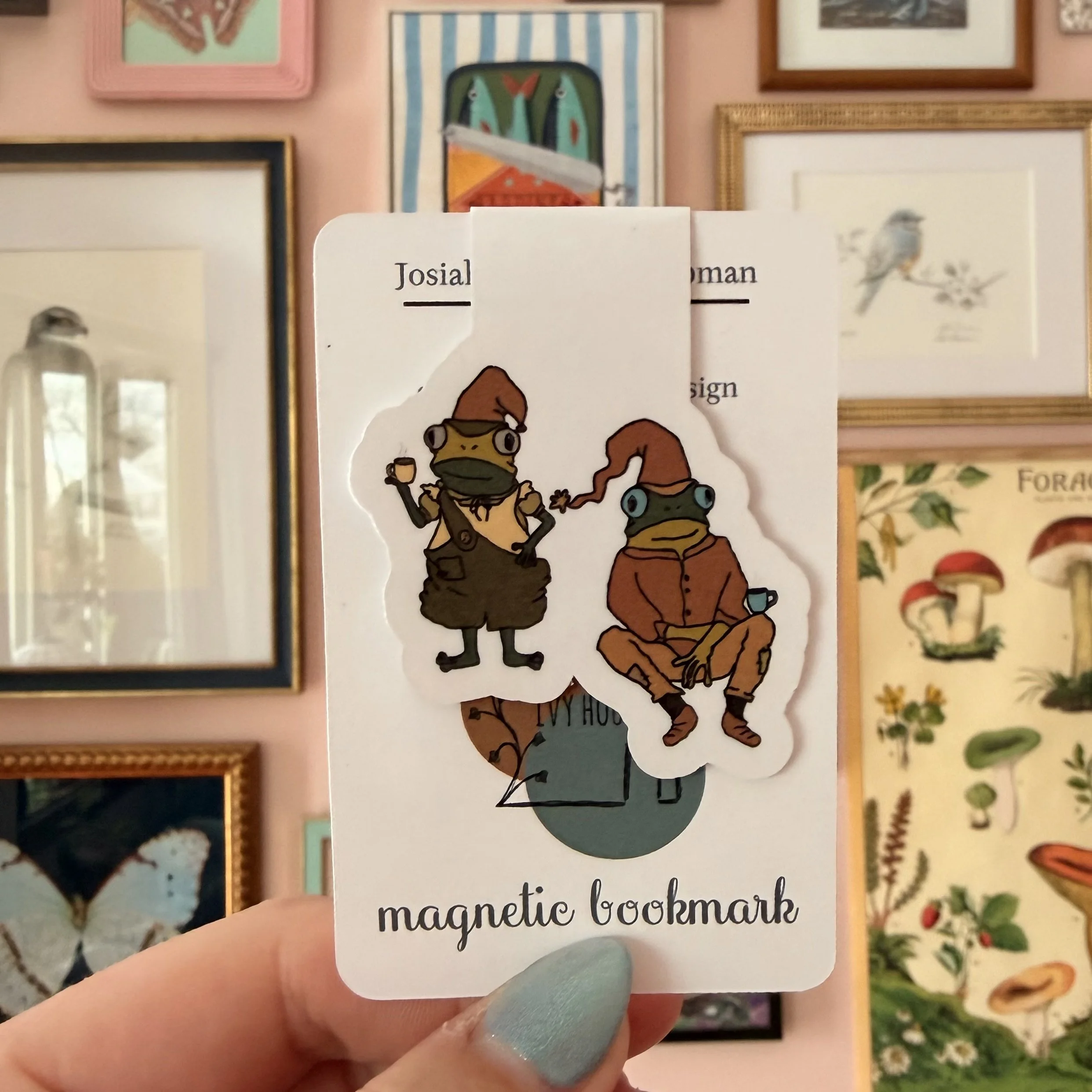 Funky Frogs in Hats Bookmark