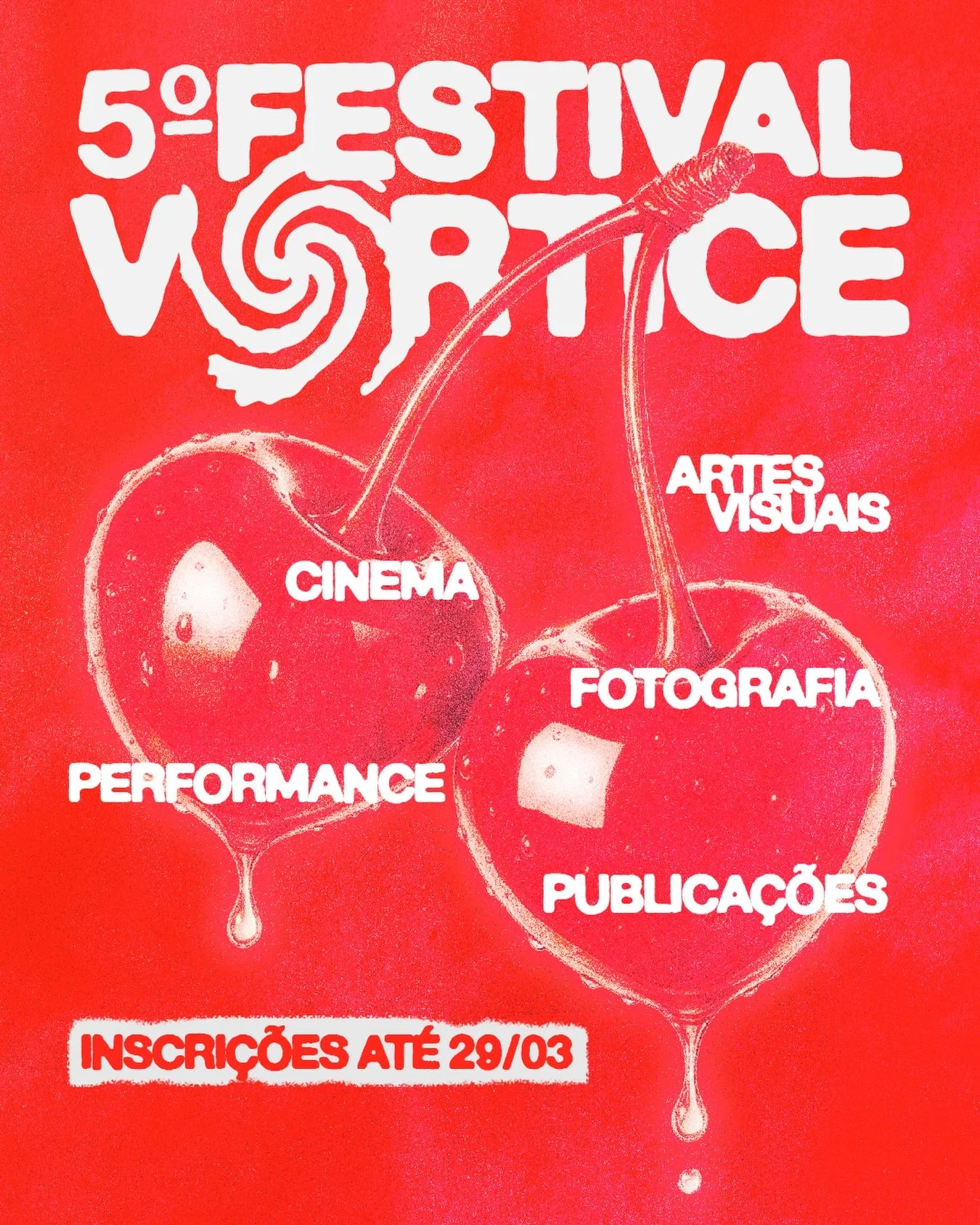 // CHAMADA ABERTA

O Festival V&oacute;rtice anuncia a abertura das inscri&ccedil;&otilde;es para sua 5&ordf; edi&ccedil;&atilde;o,&nbsp;reafirmando seu compromisso como evento anual dedicado &agrave; difus&atilde;o e ao fomento de pr&aacute;ticas ar