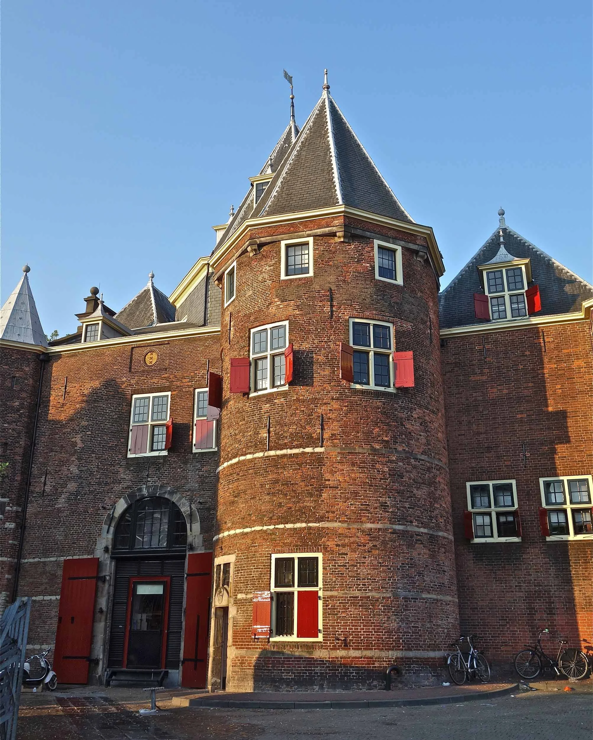 Originally a city gate, now Waag Restaurant (Weigh House) in Nieuwmarkt Square, Amsterdam, The Netherlands