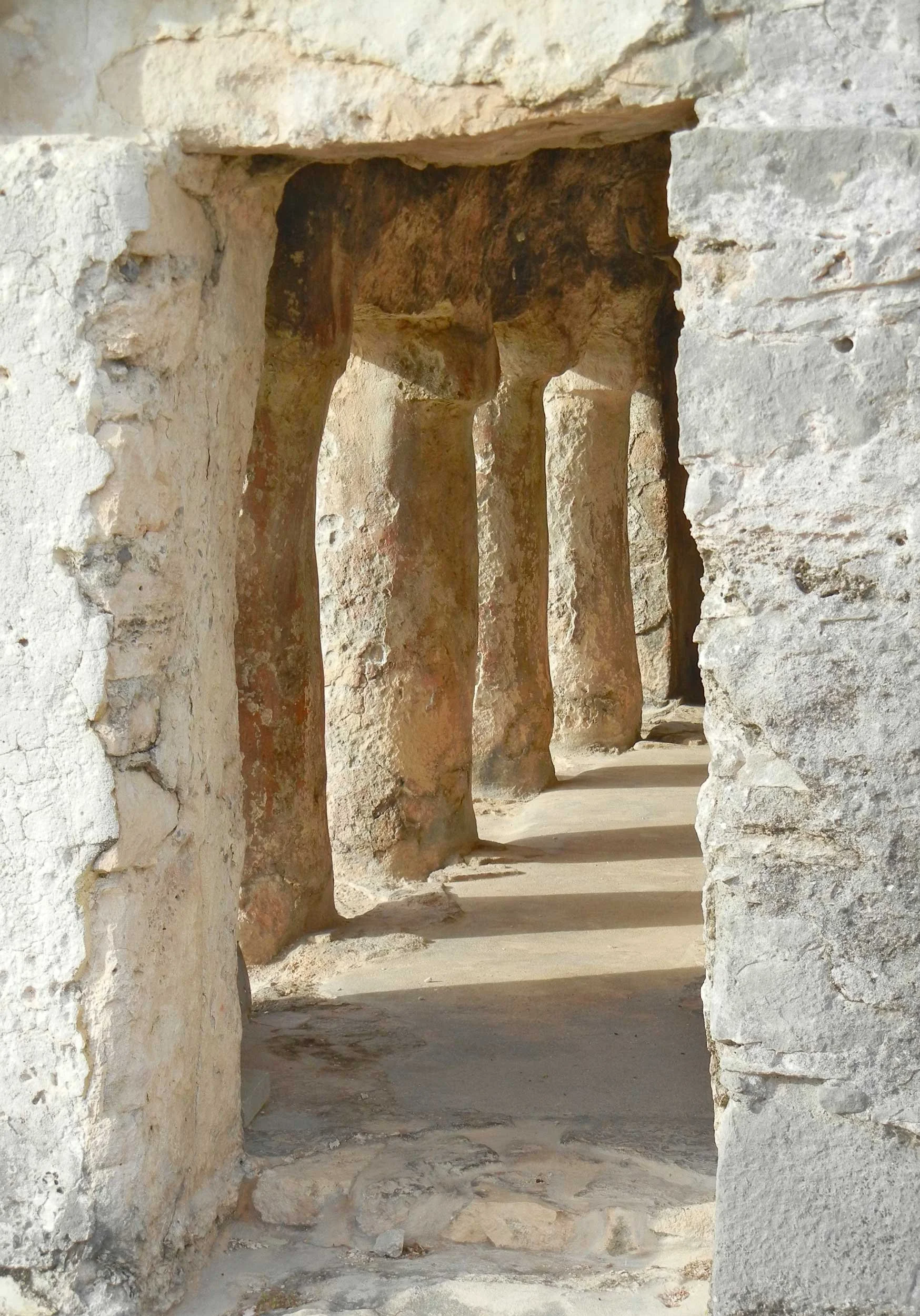 Columns of Temple of the Frescoes, Tulum, Mexico