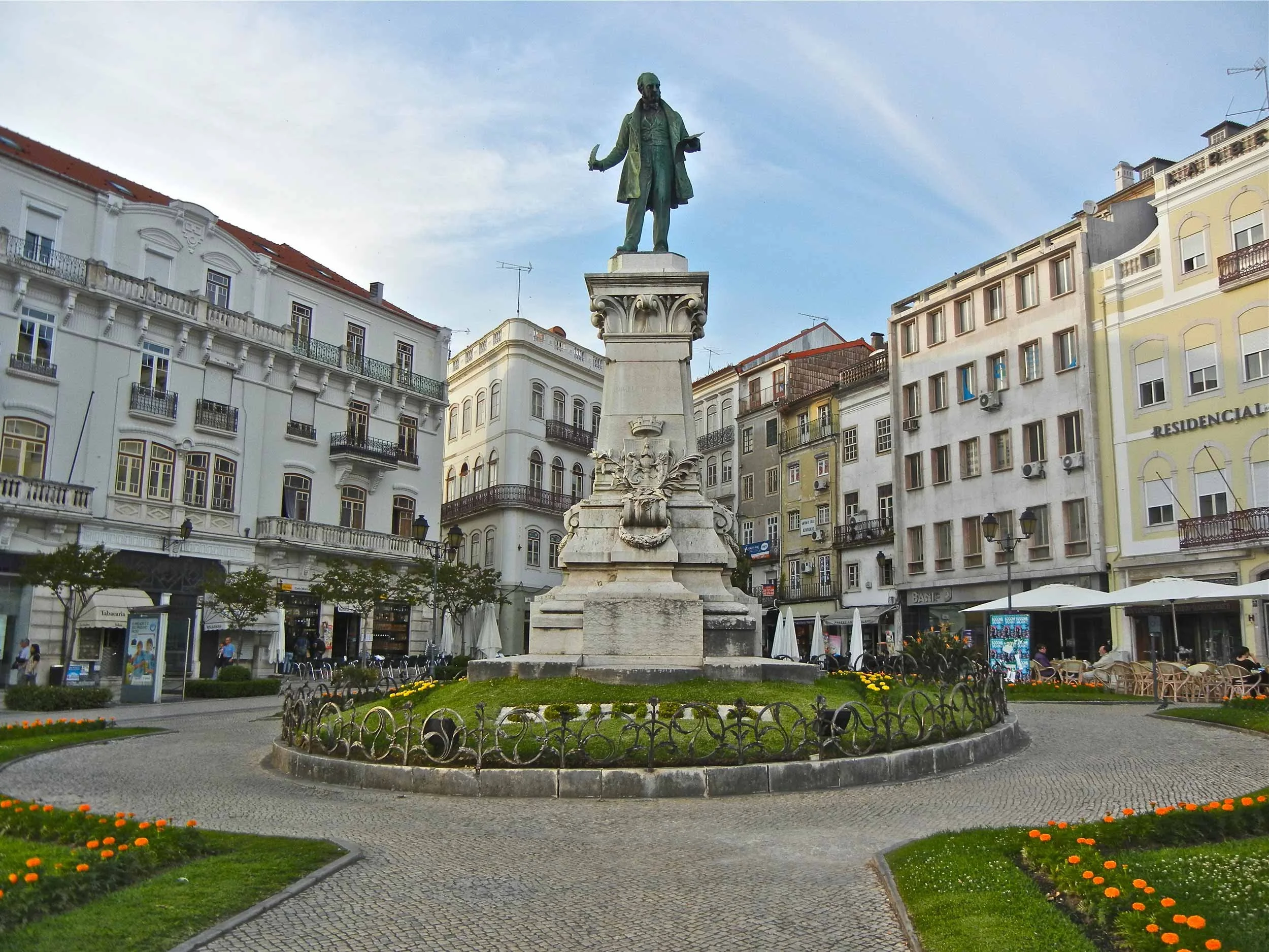 Joaquim António de Aguiar statue in Largo da Portagem, Coimbra, Portugal