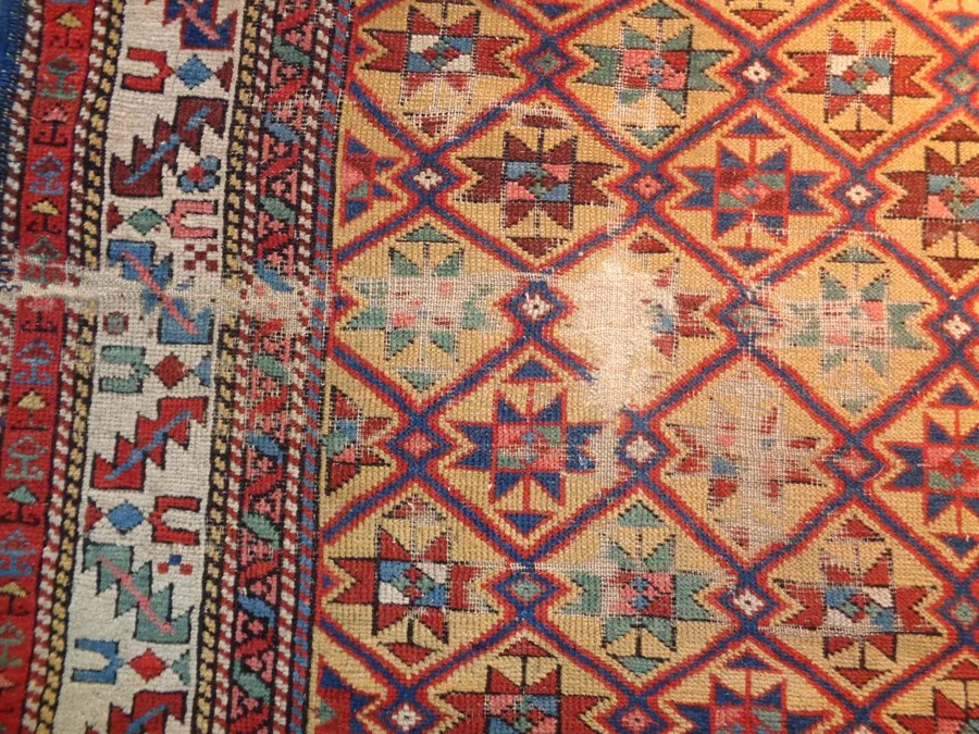 Rug Restoration Process - Foundation hole re-rewoven