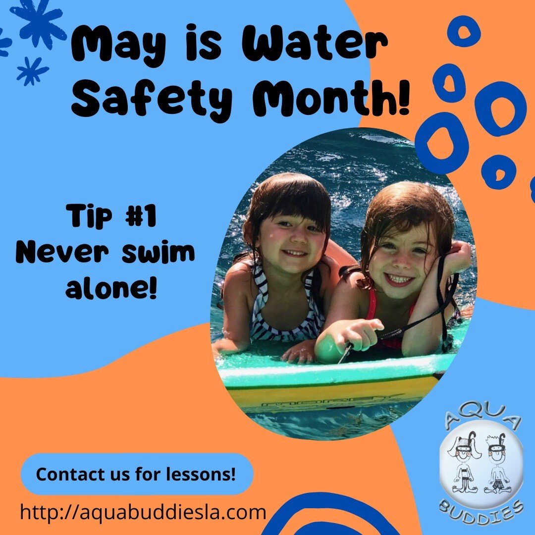 May is Water Safety Month! Tip 1 - never swim alone. Tag us in your photos of swimming safely with a buddy.